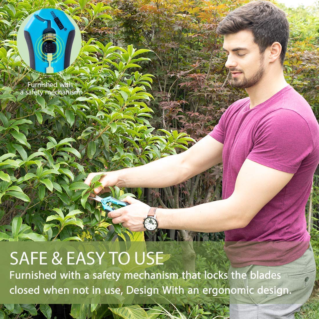 VIVOHOME Stainless Steel Hand Pruner & 2-Pack Wood Planter Raised Garden Beds with Trellis - Perfect for Gardening, Landscaping, and Outdoor Plant Care
