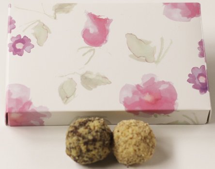 Scott's Cakes Premium Milk & White Chocolate Walnut Truffles - 8 oz Elegant Pastel Flower Gift Box | Perfect for Valentine's Day, Birthday Gifts & Anniversary Celebrations