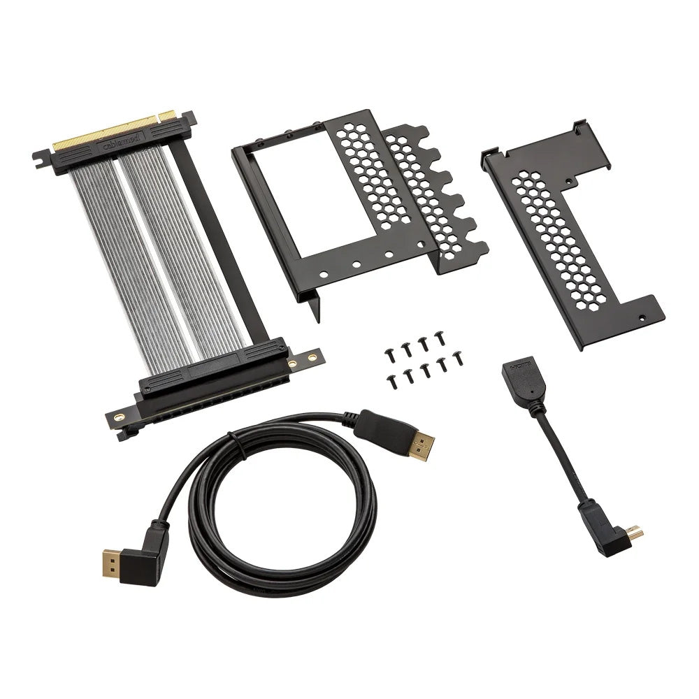 CableMod Vertical PCI e Bracket Triple Slot Edition with PCI e 4.0 Riser Cable - Black, 2 x DisplayPort - GPU Mounting Solution for PC Gaming & Workstation Setup