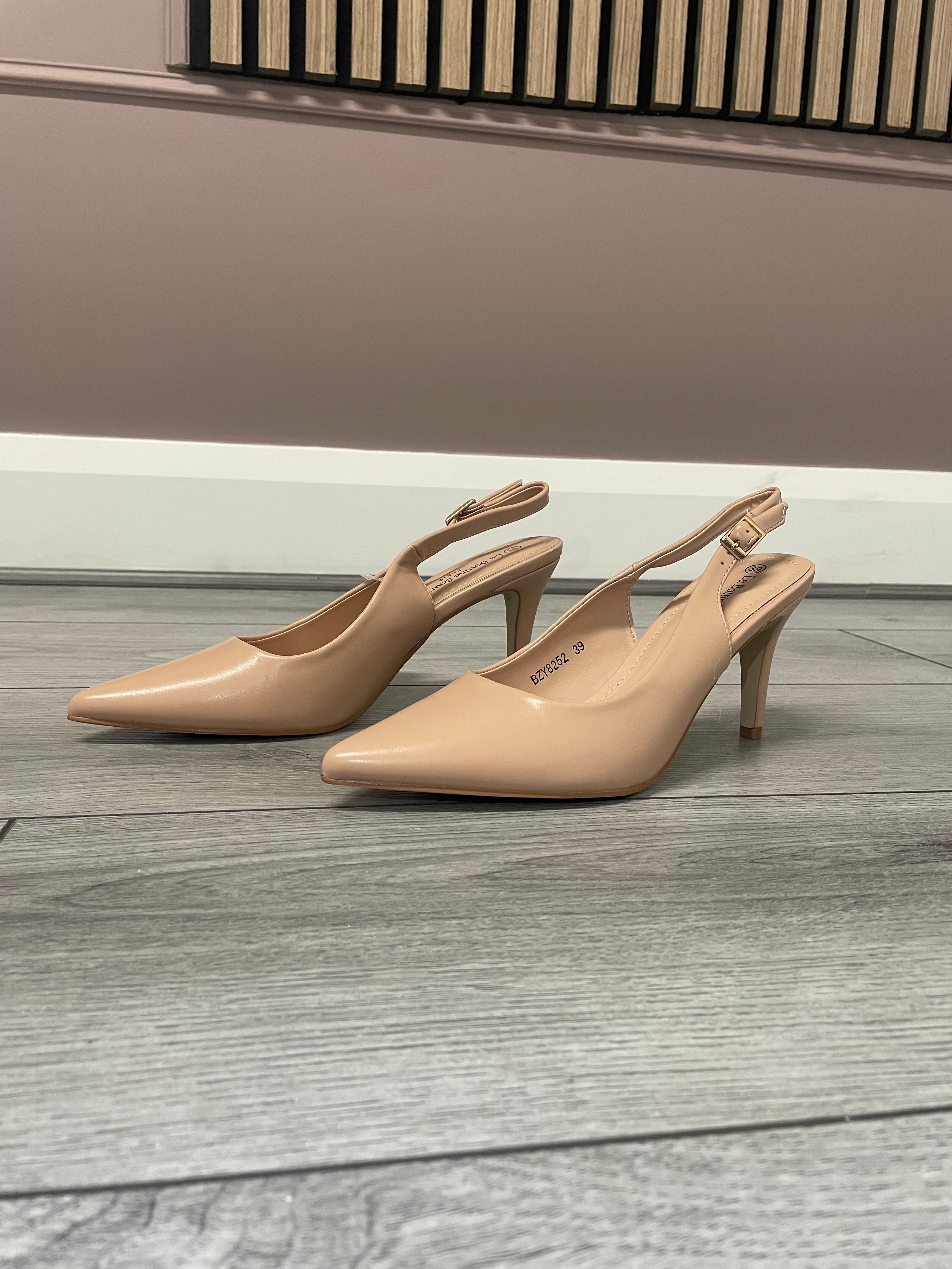 BEVERLY Women's Nude Heeled Pumps - Elegant High Heel Shoes for Office, Party & Special Occasions