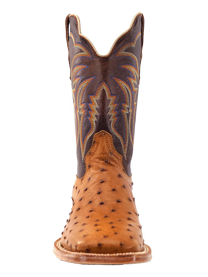 R.Watson RW4506 Men's Full Quill Ostrich Leather Cowboy Boots in Cognac Brown - Perfect for Western Rides, Country Music Festivals & Casual Wear