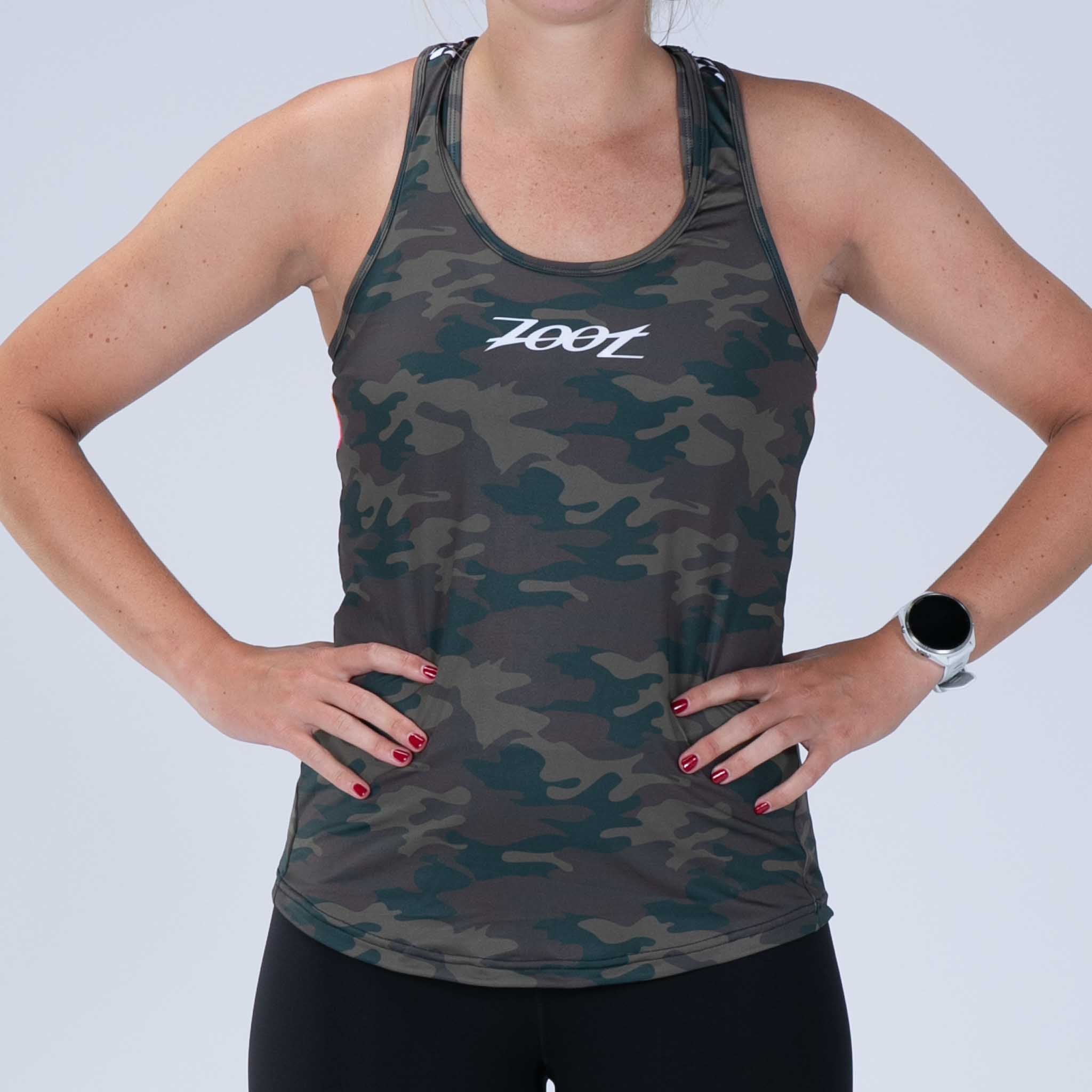 Women's Running Singlet - Lightweight & Breathable Cali Camo Print for Active Lifestyles | Perfect for Jogging, Gym Workouts & Outdoor Sports