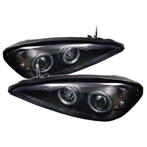 xtune LED Halo Headlights for Pontiac Grand AM 1999-2005 - Black/Clear Lens - High Visibility & Style Upgrade for Night Driving & Car Customization