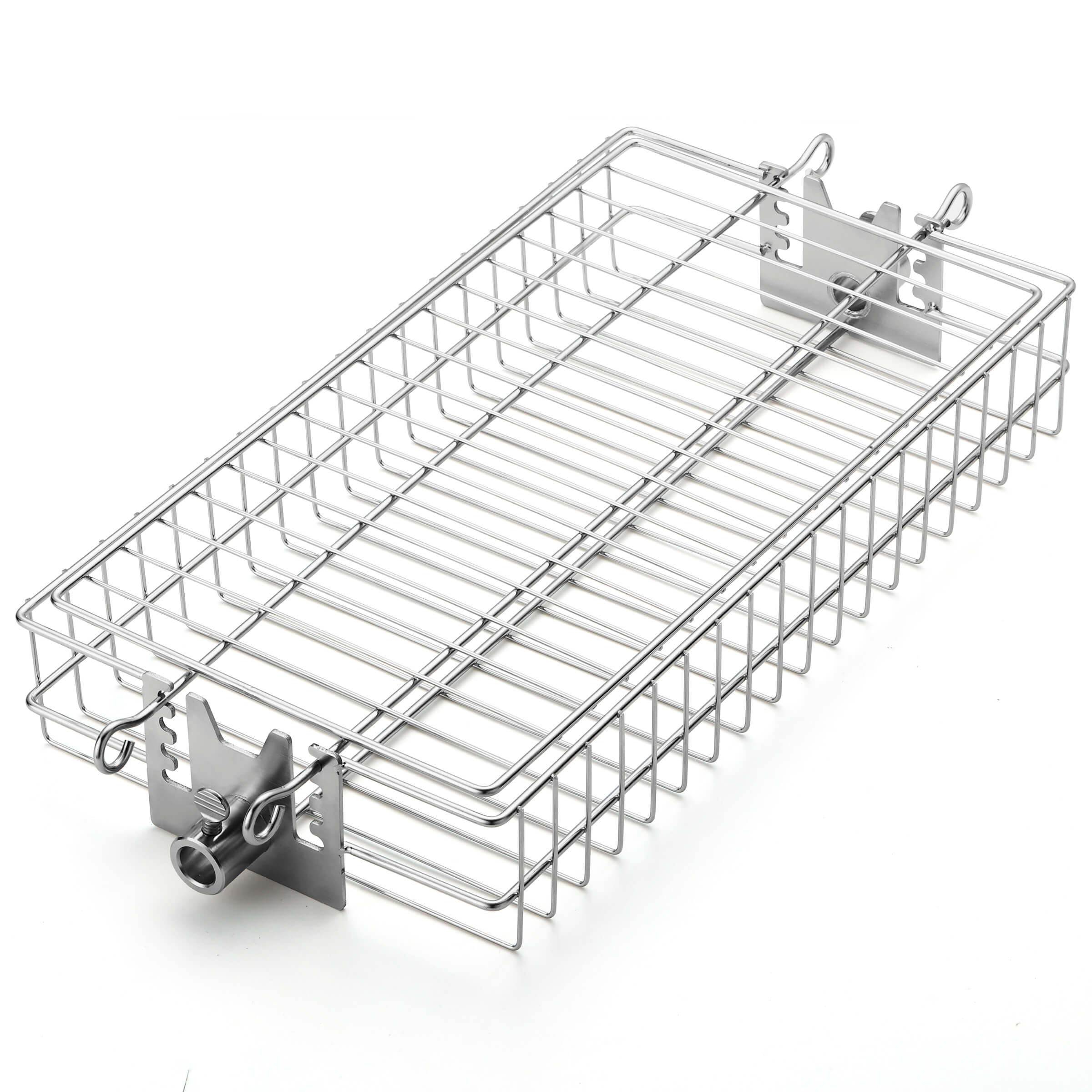 Fireside RF01 Rotisserie Flat Basket - Heavy Duty Stainless Steel Grill Accessory for Perfect BBQ, Roasting & Grilling - Ideal for Outdoor Cooking, Camping & Backyard Parties