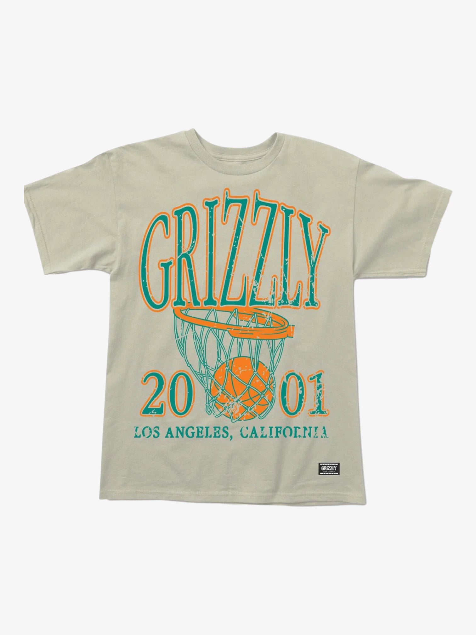 Grizzly Swish Beige T-Shirt for Men - Soft Cotton Casual Tee - Perfect for Streetwear, Gym & Everyday Wear