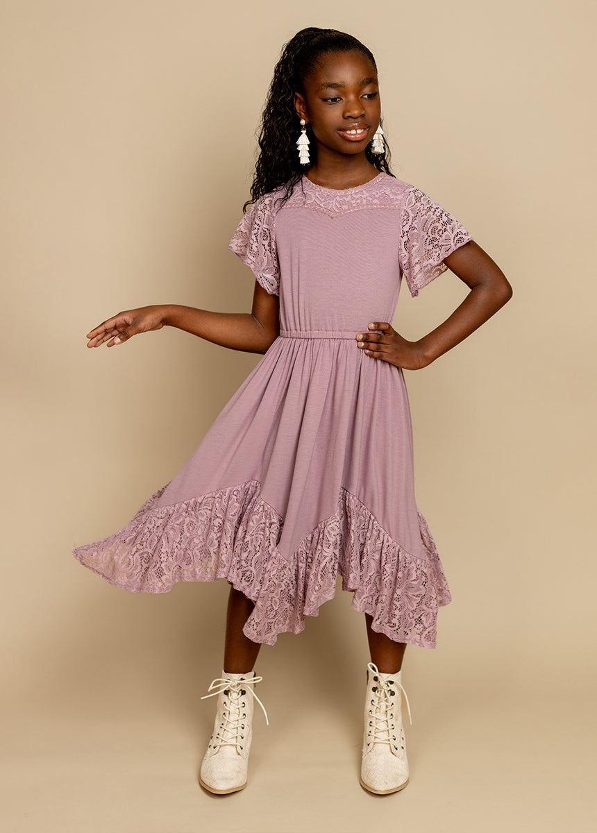 Nemia Women's Dusty Mauve Flowy Dress - Elegant Casual & Party Wear for Summer & Special Occasions