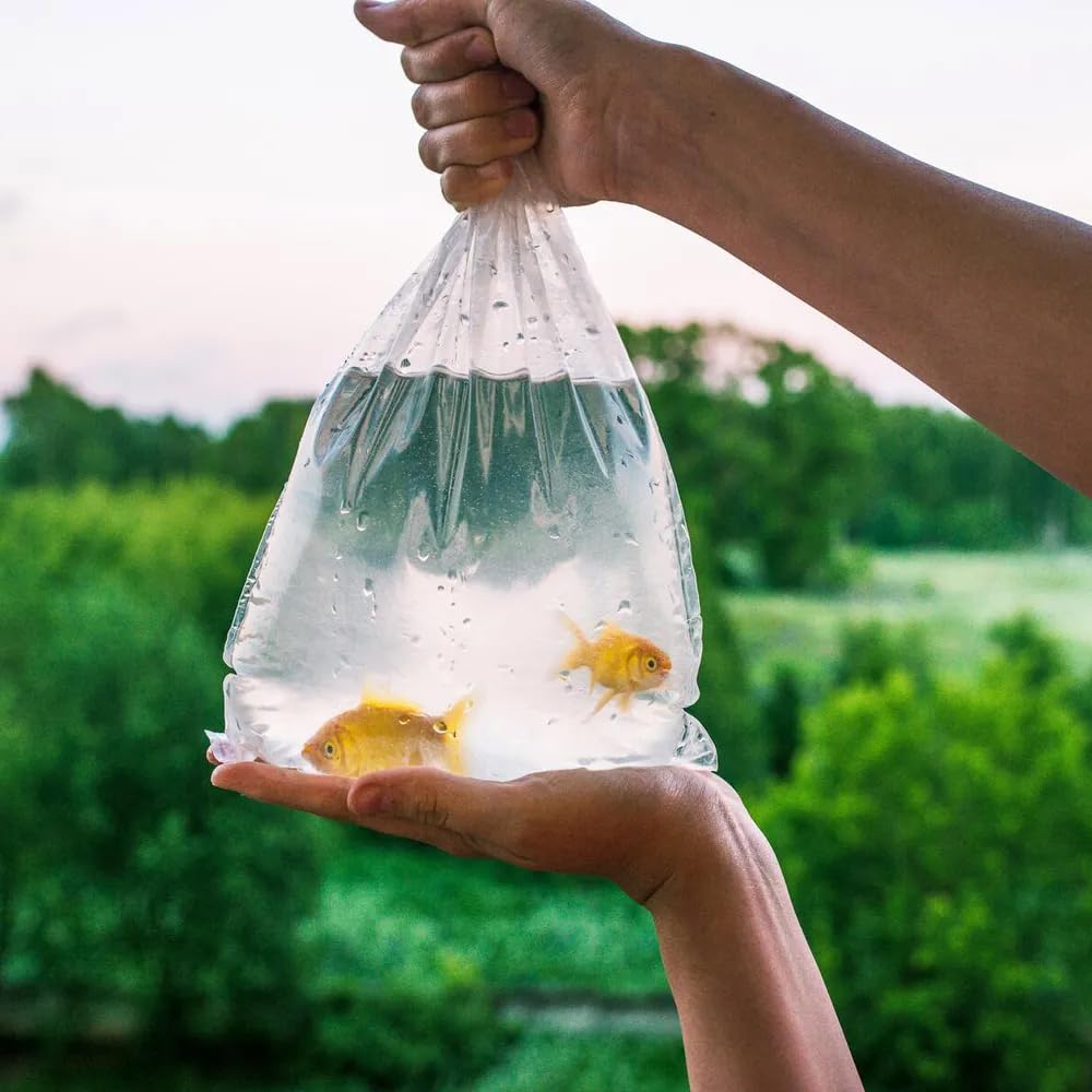 APQ 9x18 Inch Clear Plastic Live Fish Shipping Bags - 1000 Pack of 2 Mil Thick Polyethylene Aquarium Fish Transport Bags | Durable for Safe Fish Transportation, Perfect for Pet Stores, Aquarium Enthusiasts & Fish Breeders