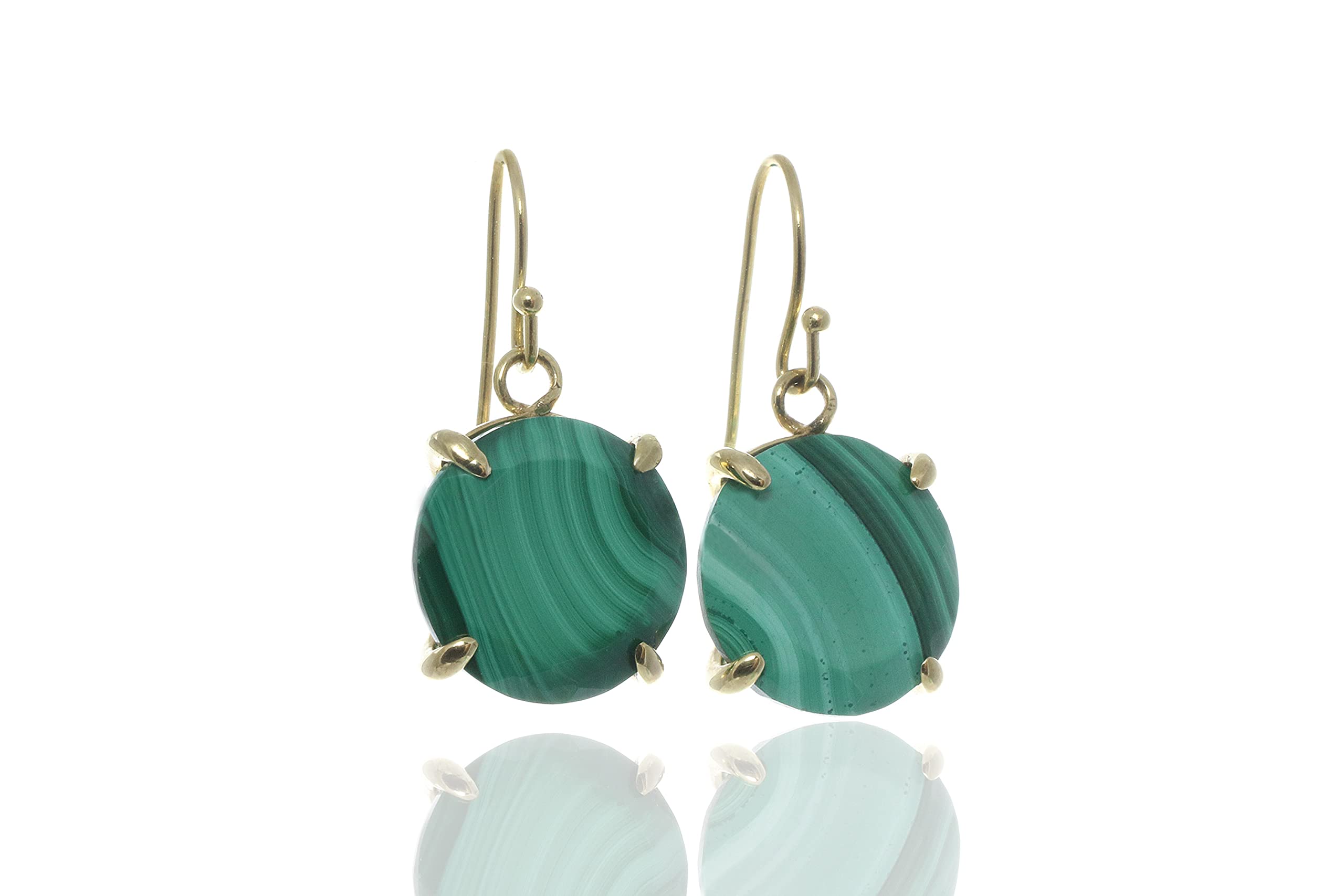 Anemone Malachite Earrings for Women - Handmade Gemstone Statement Jewelry - Elegant Bridal & Gift Earrings with Gift Box | Perfect for Weddings, Parties & Special Occasions