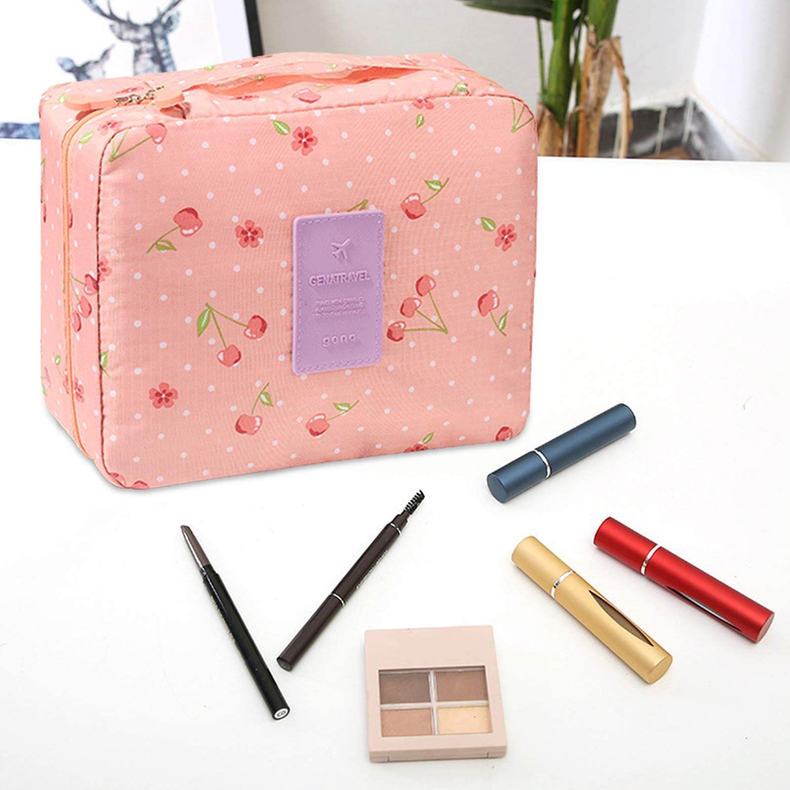 Waterproof Cosmetic Bags for Women - Travel Makeup Organizer with Zipper | Portable Makeup Pouch for Gym, Vacation & Daily Use
