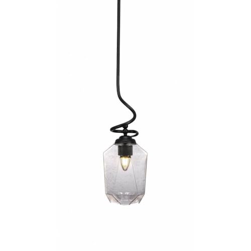 Toltec Lighting Capri 1-Light Matte Black Pendant Light Fixture (900-MB-4460) - Perfect for Kitchen Island, Dining Room, or Entryway Lighting