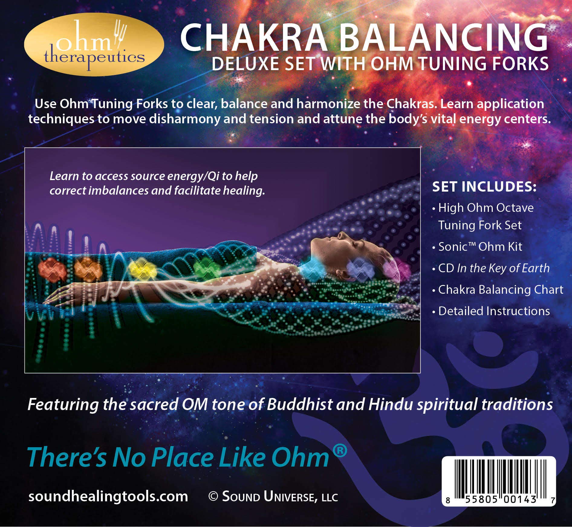 Chakra Balancing Ohm Tuning Fork Set (272.2Hz + 544.4Hz + 1088.8Hz) for Energy Healing, Sound Therapy & Meditation - Perfect for Reiki Practitioners, Yoga Sessions & Holistic Wellness