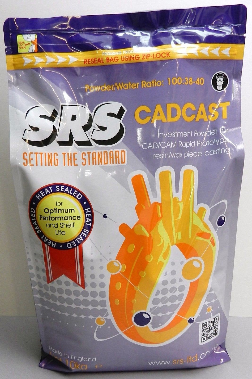 CADCAST 10Kg Resin Wax Casting Investment Powder for CAD/CAM Rapid Prototype Models (LZ 24 FR L Box) – Ideal for Jewelry Making, Dental Crowns & Industrial Prototyping