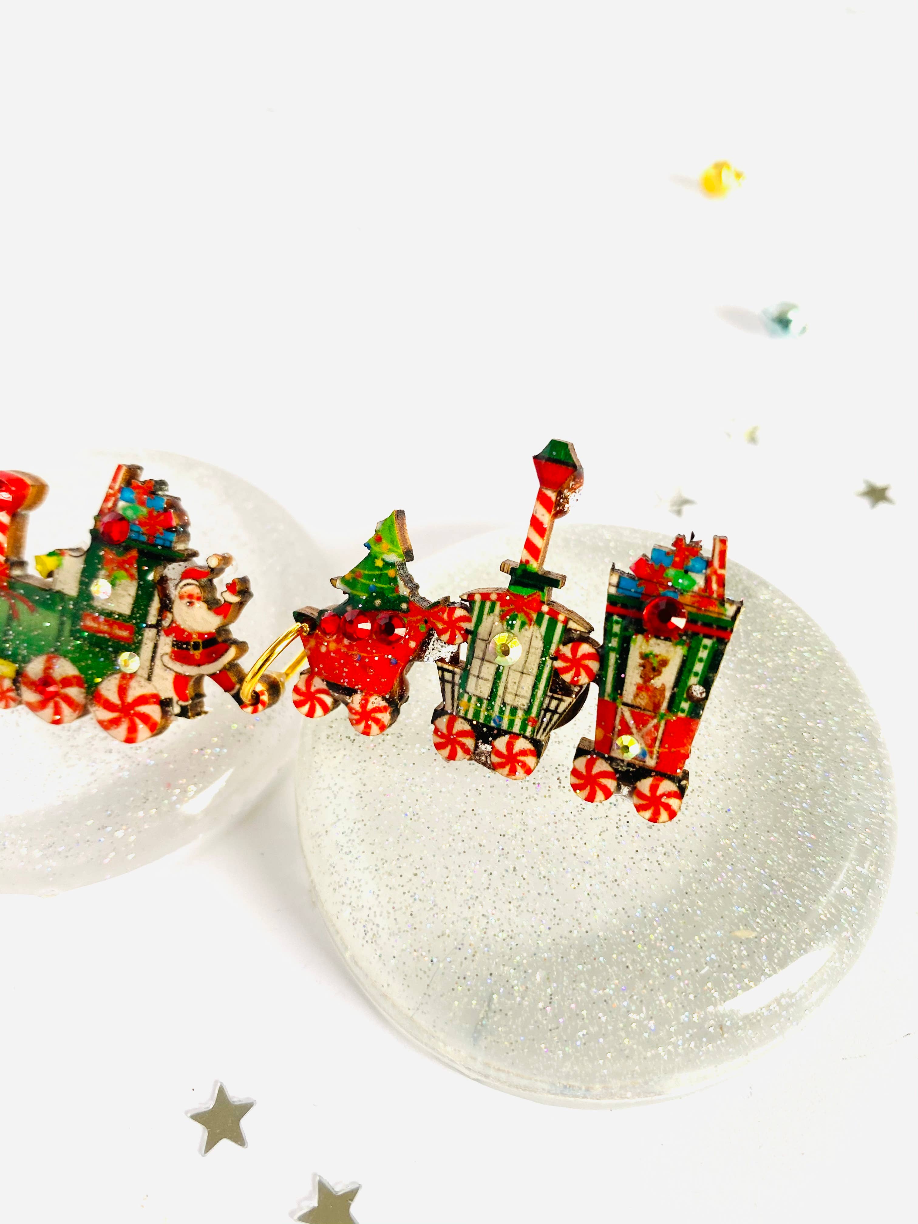 Vintage Christmas Train Brooch by Rosie Rose Parker - Elegant Holiday Jewelry for Women, Perfect for Christmas Parties & Festive Outfits