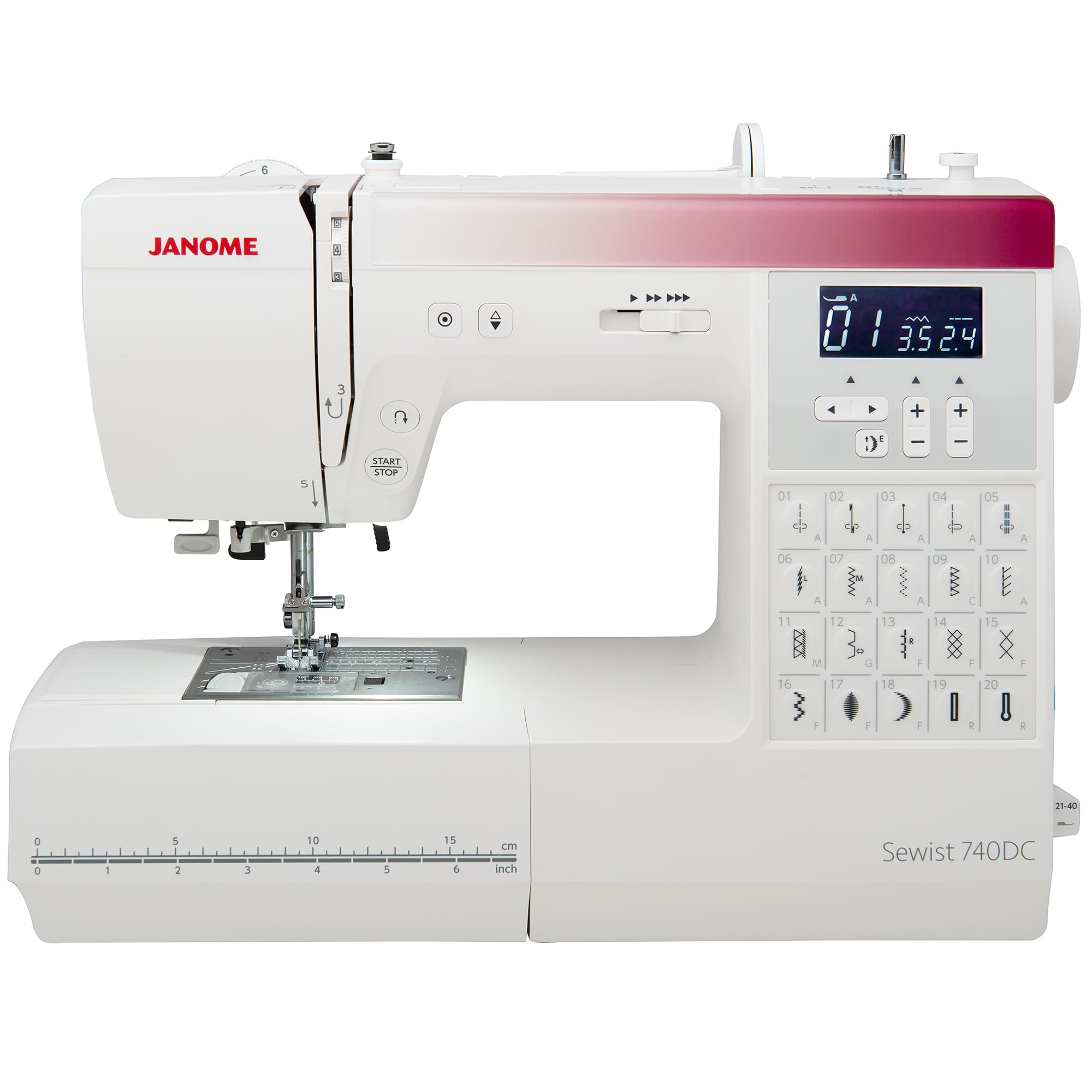 Janome 740DC Computerized Sewing Machine with 40 Built-in Stitches & Bonus Accessories Bundle - Perfect for Quilting, Dressmaking & Home DIY Projects