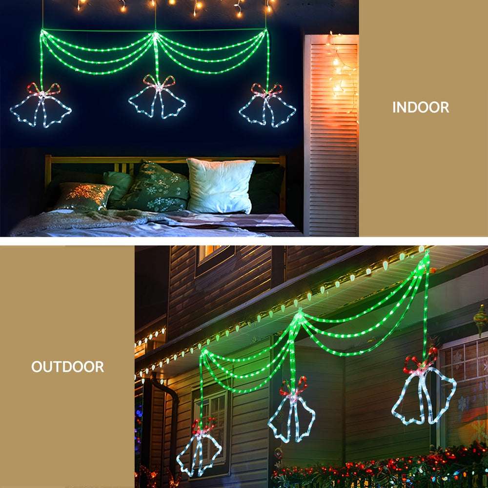1.8M Christmas Lights - 288 LED Bell Motif Holiday Decorations for Indoor/Outdoor Use | Perfect for Xmas Tree, Home, Yard & Party Decor