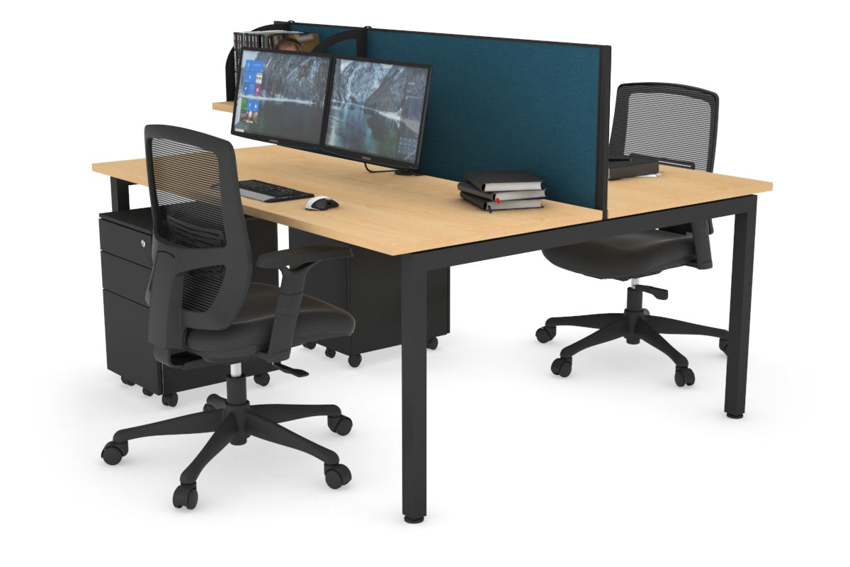 Quadro Square Legs 2 Person Office Workstation Desk - 1200L x 700W Modern Shared Workspace Solution for Home & Business Offices