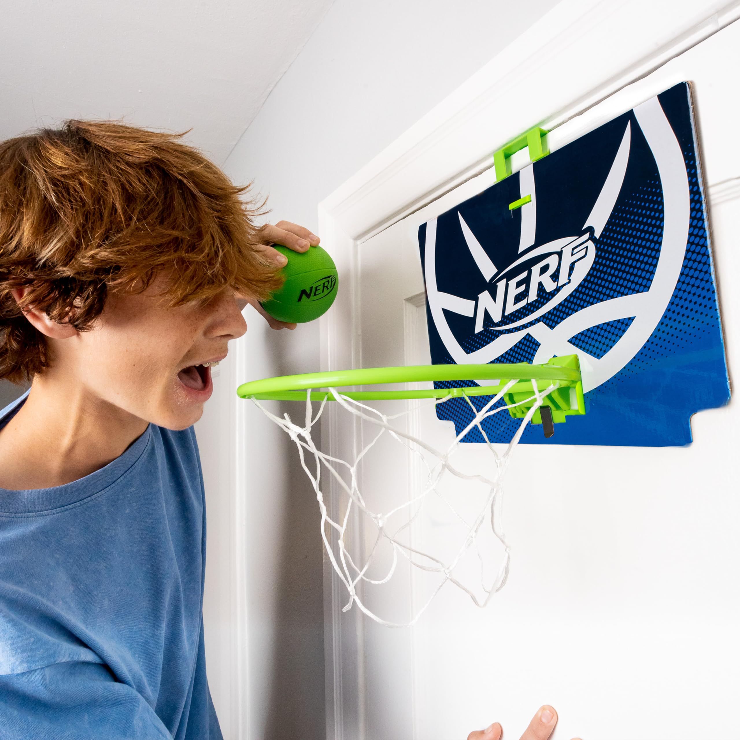 Nerf Mini Over The Door Basketball Hoop - Indoor Basketball Game for Kids & Teens - Perfect for Bedroom, Playroom, or Dorm Fun