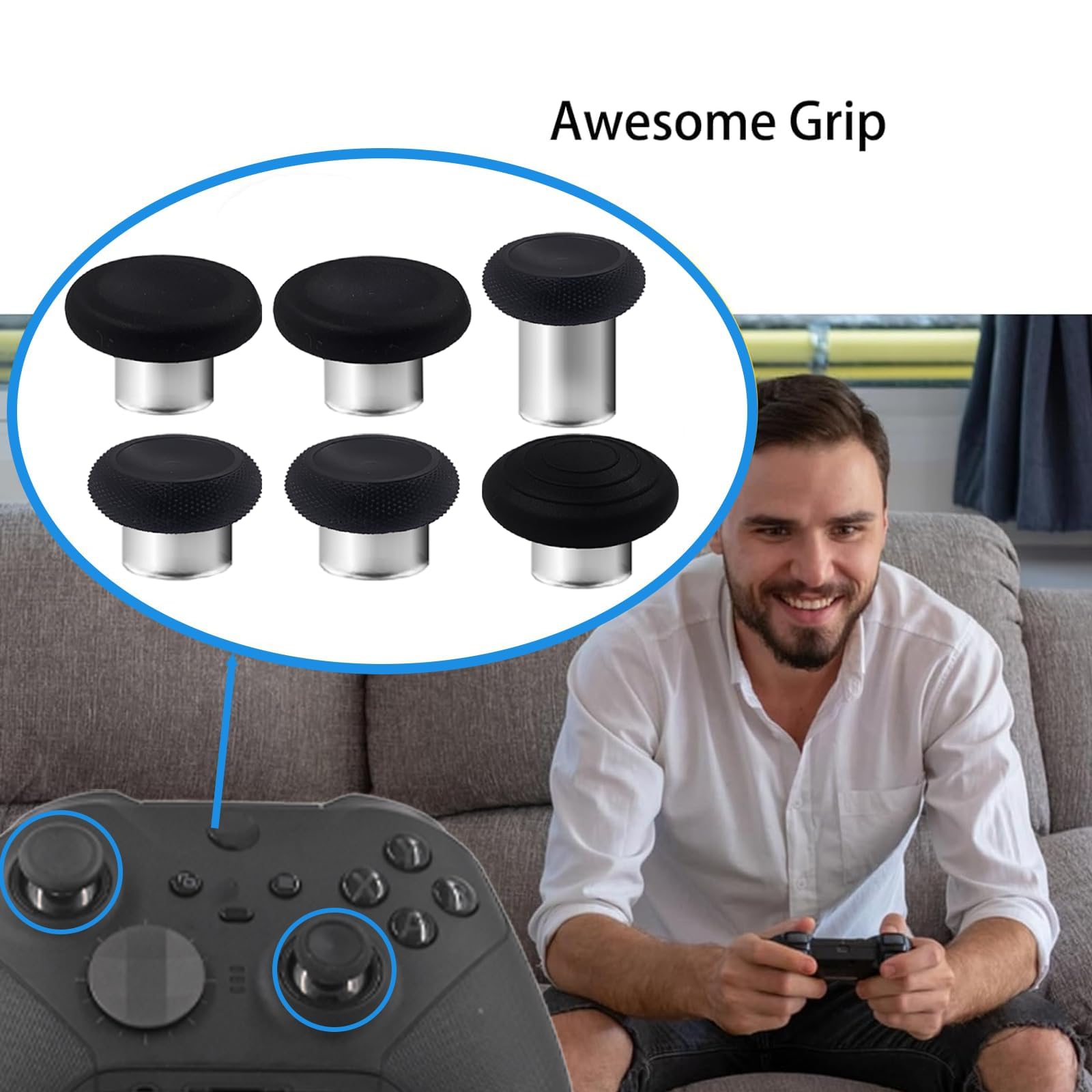Xbox Elite 2 Core Controller Thumbsticks - 6-in-1 Magnetic Joysticks for Gaming Precision