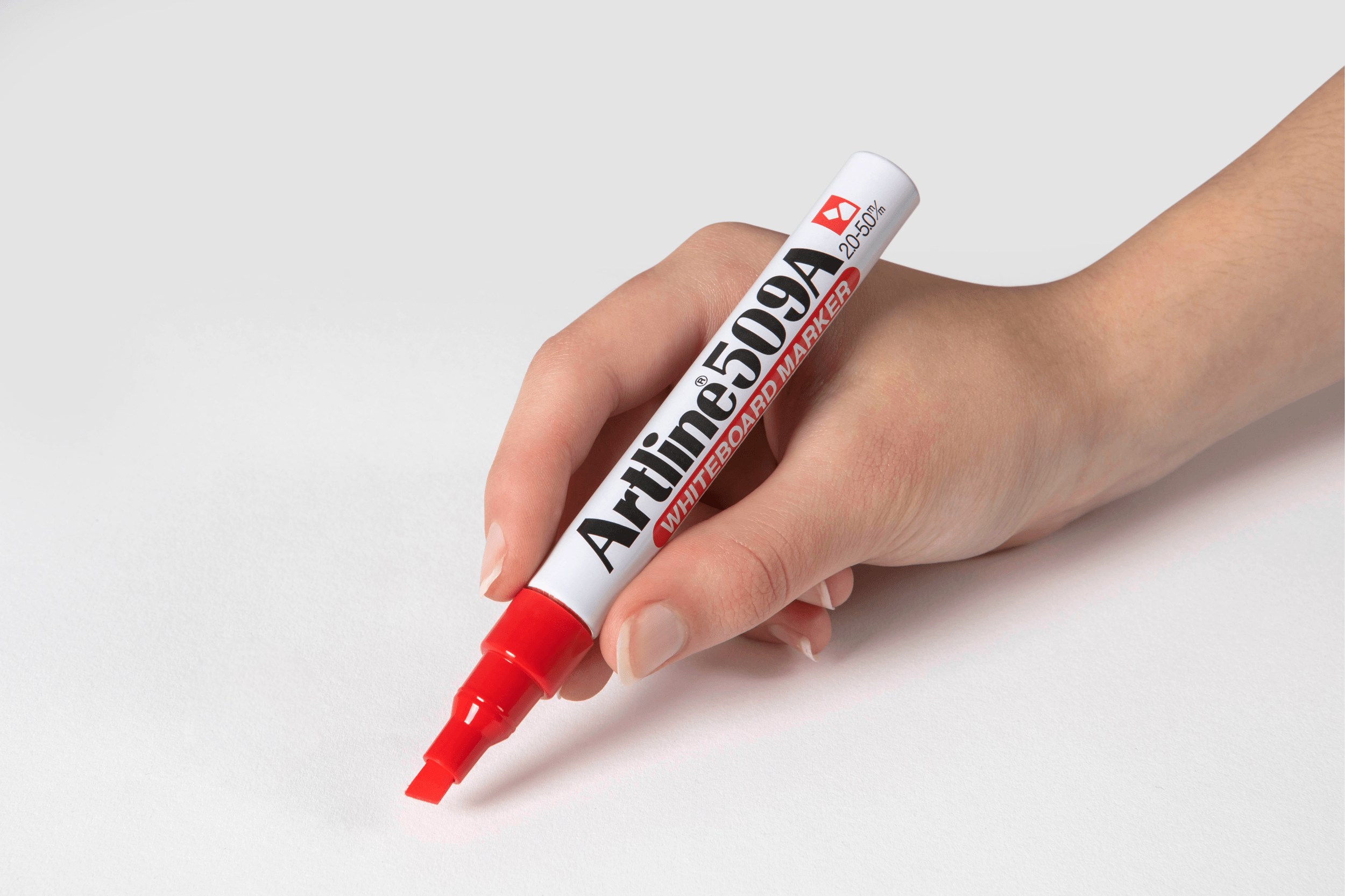 Artline 509A Whiteboard Marker Set - 12 Pack with 5mm Chisel Tip, Vibrant Red Ink for Smooth Writing | Ideal for Office Meetings, Classroom Teaching & Home Organization