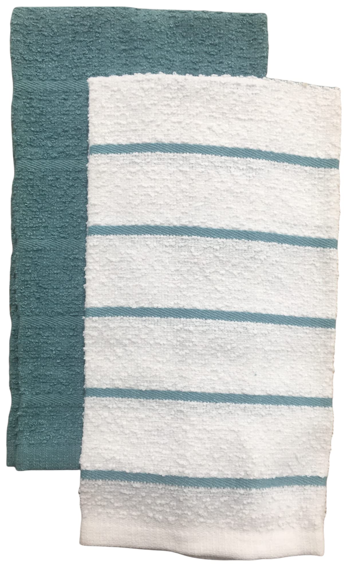 7-Piece Premium Cotton Kitchen Set - 2 Absorbent Towels, Heat-Resistant Oven Mitt, 2 Pot Holders & 2 Dishcloths (Aqua Blue) - Perfect for Cooking, Baking & Kitchen Decor
