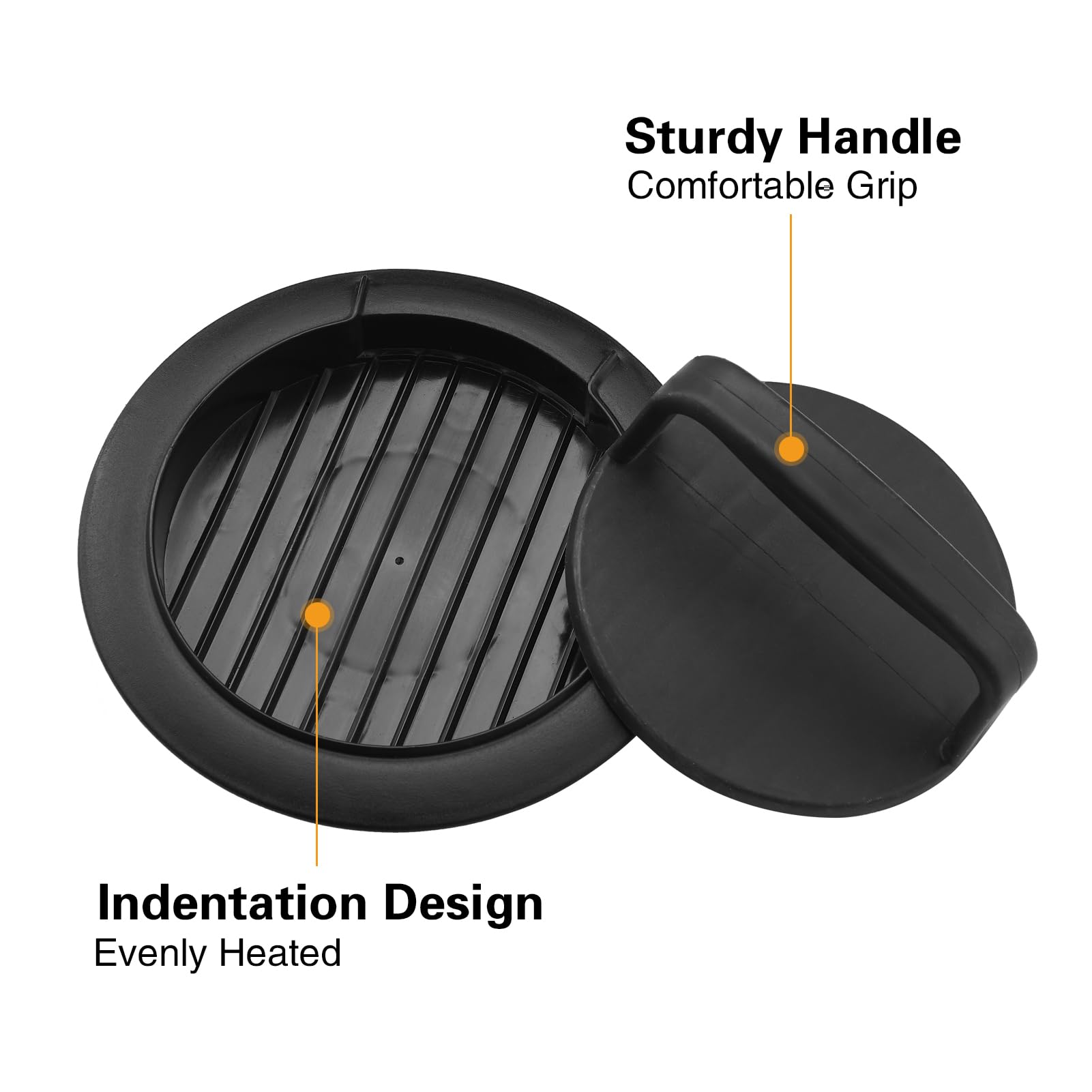 Non-Stick Hamburger Patty Press Maker - Round Stuffed Burger Press Mold for Grilling, BBQ & Homemade Beef, Sausage & Veggie Burgers - Perfect Kitchen Gadget for Backyard Cookouts & Camping (1 Pack, Black)
