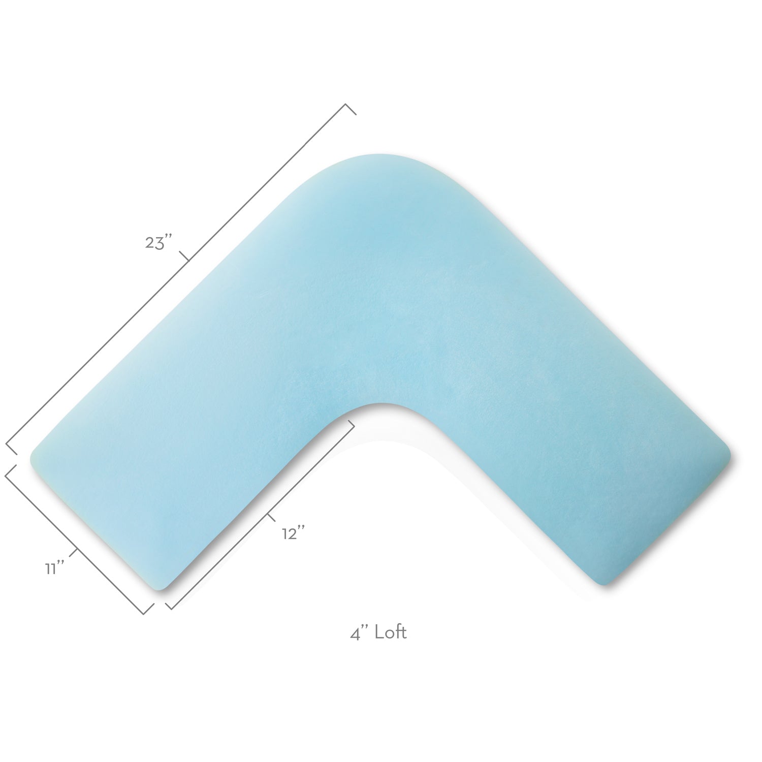 Malouf L-Shaped Gel Memory Foam Pillow for Neck and Back Support - Perfect for Side Sleepers, Travel & Office Use