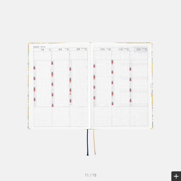 Hobonichi Techo 2025 Planner - Liberty Fabrics Paysanne Blossom HON A5 Size Daily Journal (January Start, Monday Start) English Edition - Perfect for Work, School & Personal Organization
