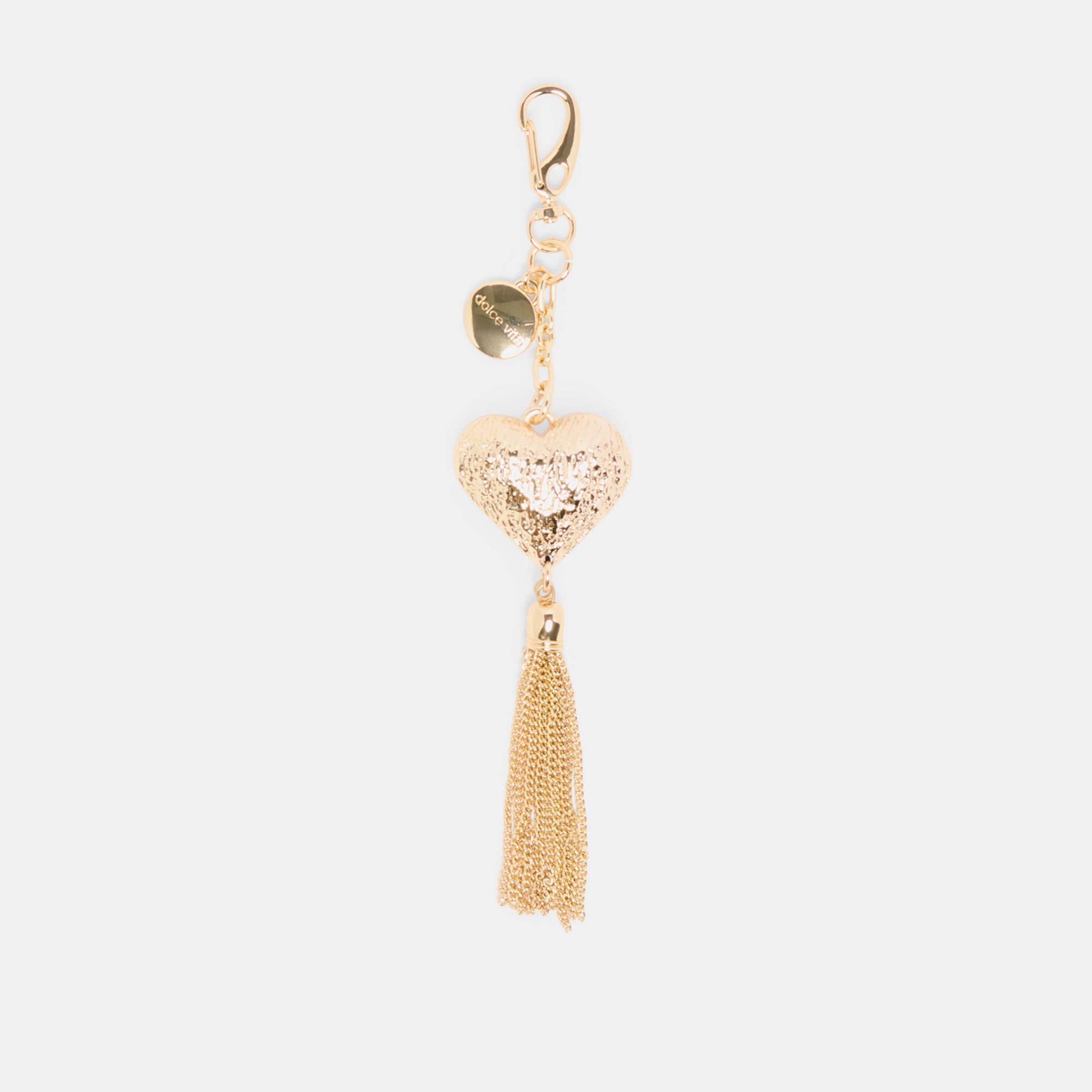 Gold Heart Tassel Bag Charm - Elegant Purse Accessory for Women | Perfect for Handbags, Backpacks, Keychains & Gift Giving