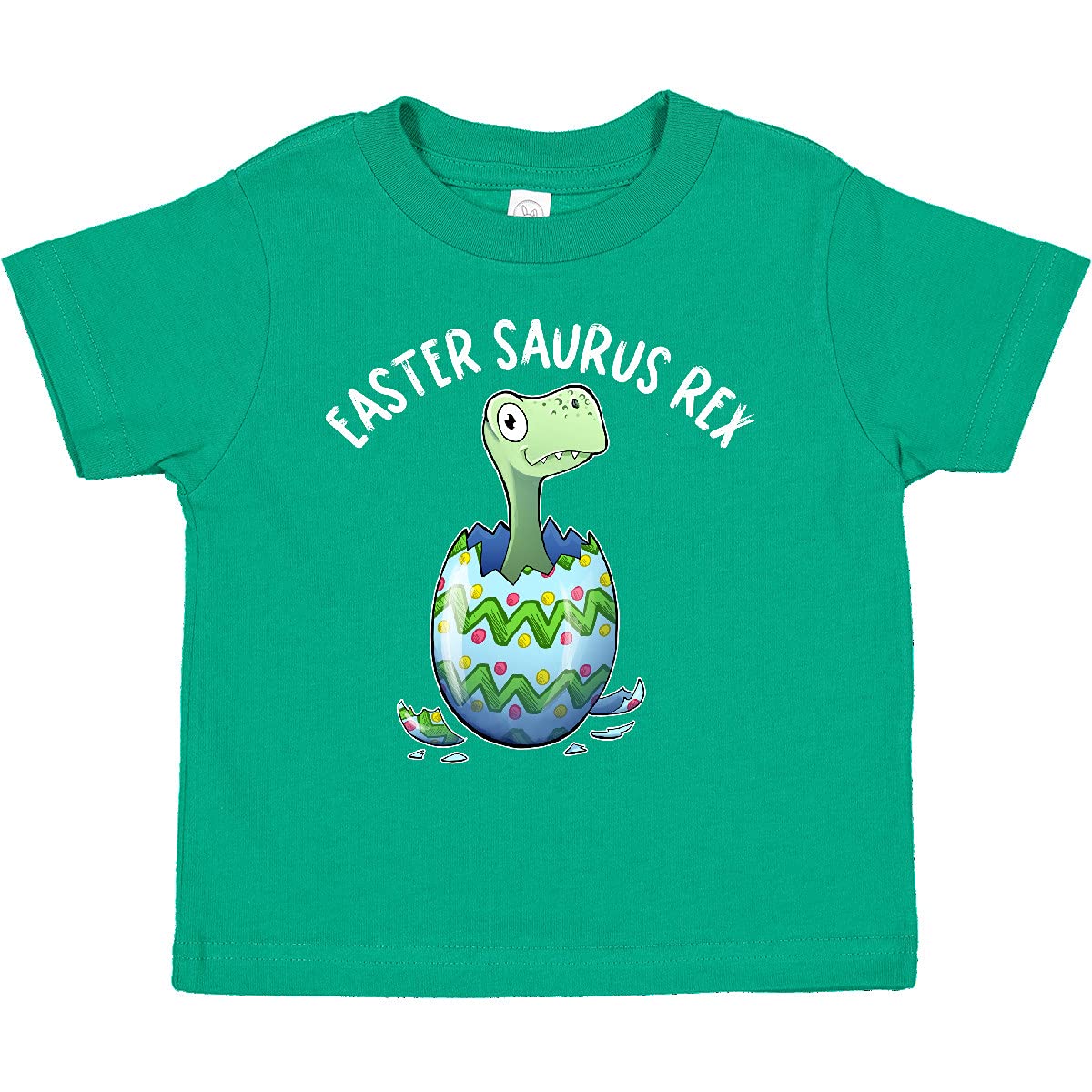 Inktastic Easter Saurus Rex Dinosaur Hatching Egg Toddler T-Shirt - Cute Dino Easter Outfit for Boys & Girls - Perfect for Easter Egg Hunts & Spring Celebrations
