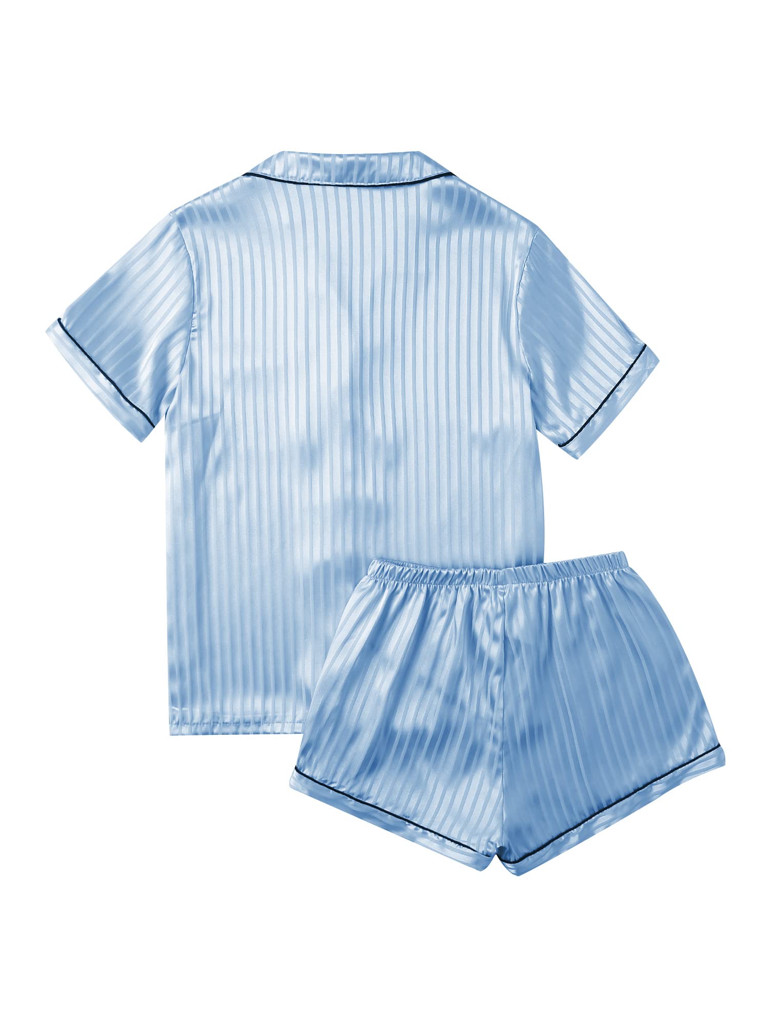 Women's Satin Pajama Set - Button Down Short Sleeve Shirt & Shorts - Comfortable Sleepwear for Women - Perfect for Nightwear, Lounge Wear & Relaxation at Home