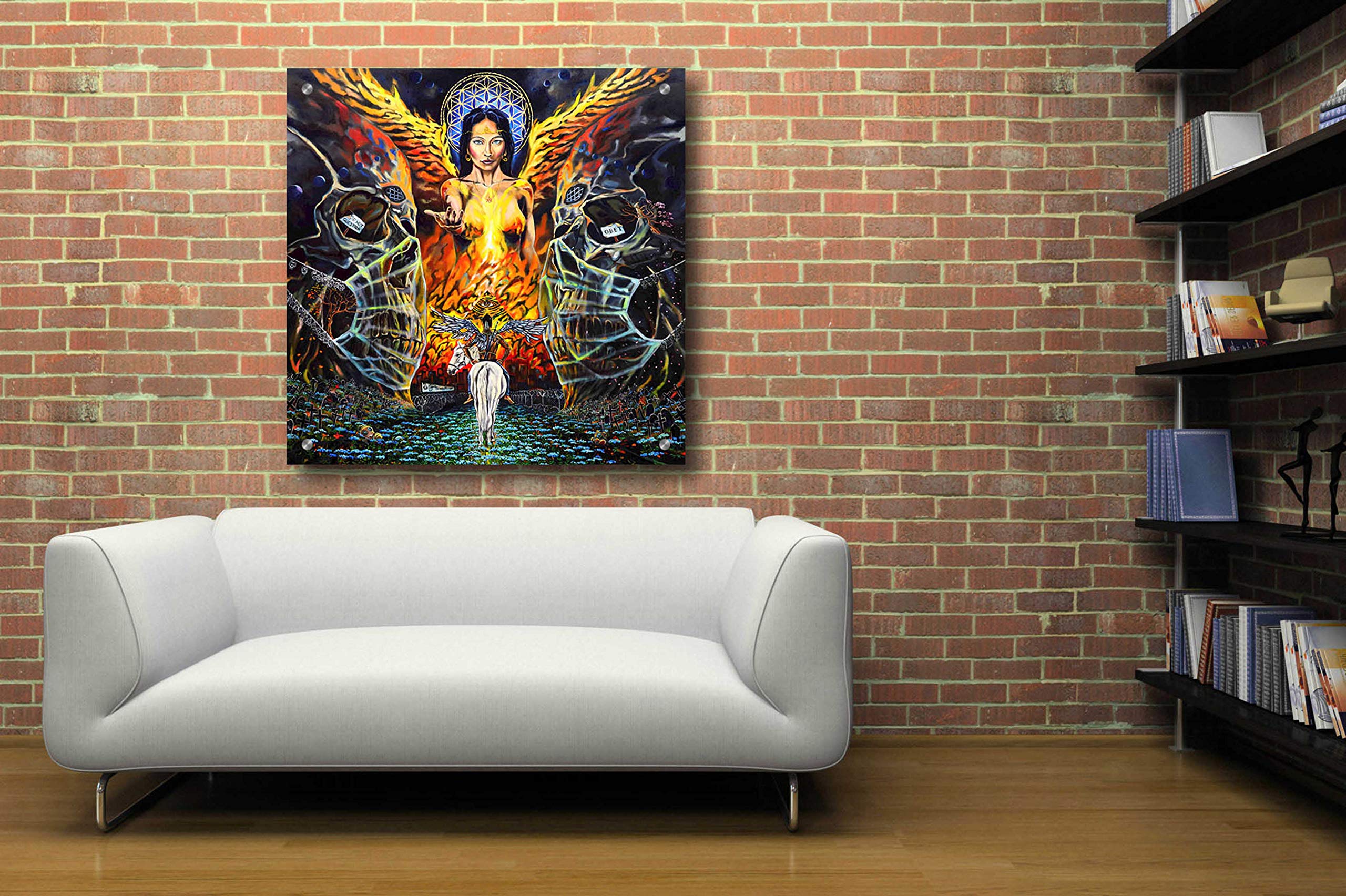 Fallen Angel Acrylic Glass Wall Art by Jan Kasparec - 36x36 Inches Modern Home Decor for Living Room, Bedroom & Office
