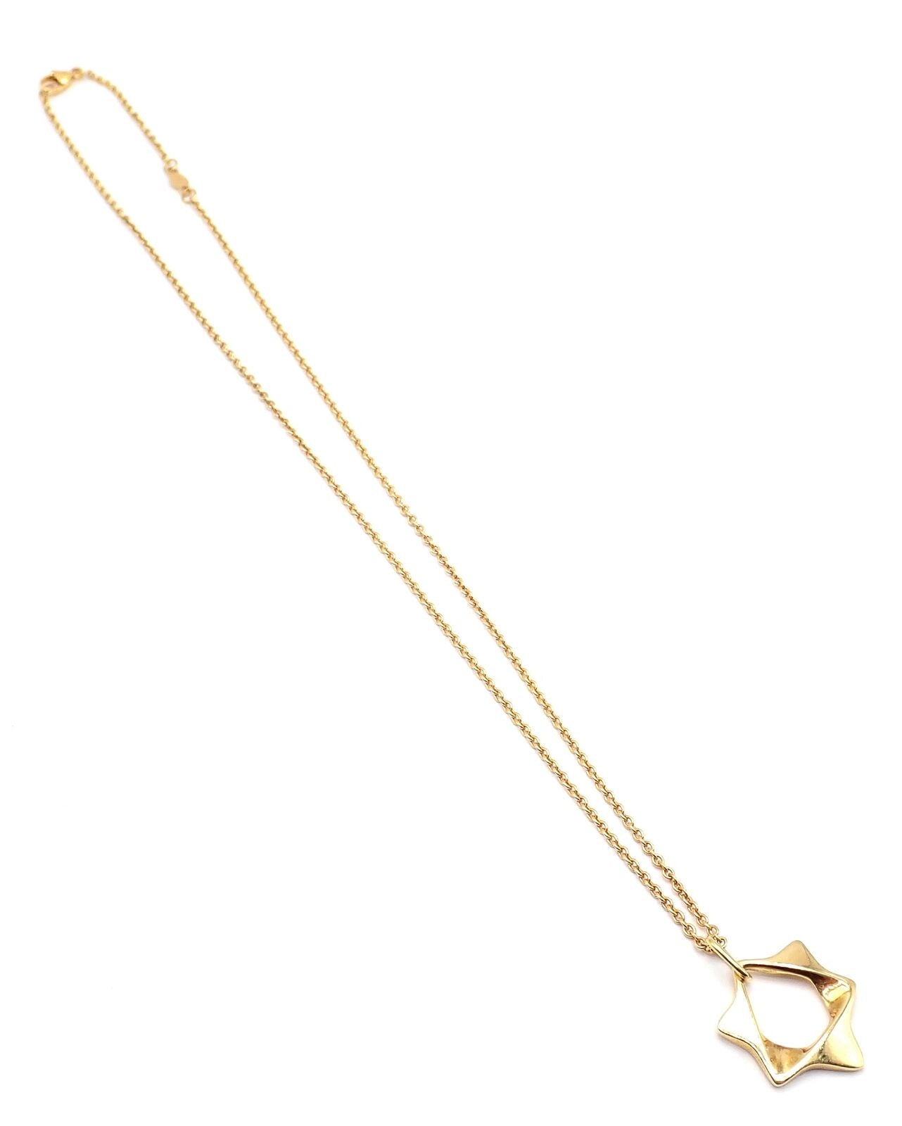 Authentic Georg Jensen 18k Yellow Gold Star of David Pendant Necklace - Elegant Jewish Jewelry for Hanukkah, Bar Mitzvah & Special Occasions