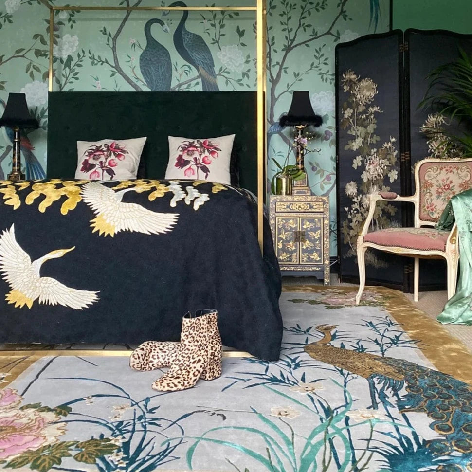 Chinese Garden Of Virtue Hand Tufted Wool Rug - Traditional Oriental Home Decor for Living Room, Bedroom & Office