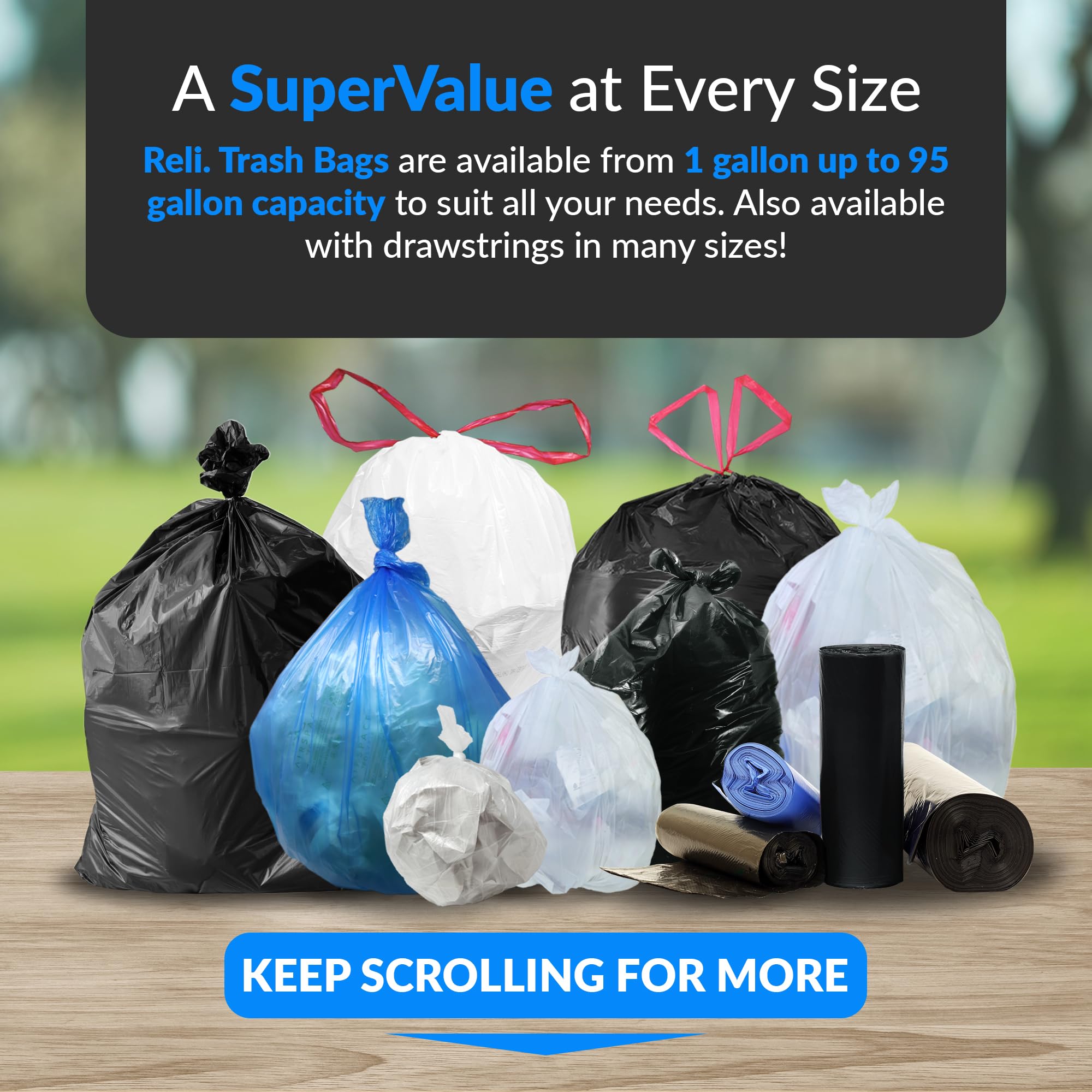 Reliable 95 Gallon Heavy Duty Trash Bags - 30 Count Super Size Clear Garbage Bags for Commercial & Home Use - Perfect for Construction Sites, Yard Waste & Large Cleanups
