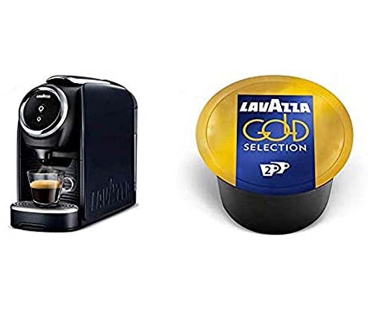 Lavazza Blue Classy Mini Single Serve Espresso Coffee Machine LB 300 with 100 Gold Selection Coffee Capsules - 2 Premium Blends, One-Touch Operation for Home & Office Use