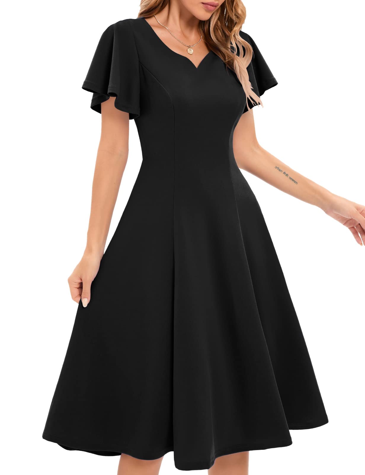 Vintage Wedding Guest Dresses for Women - Short Sleeve Fit & Flare Cocktail Dress | Elegant Tea Party & Formal Occasion Attire | Perfect for Bridal Showers, Garden Parties & Special Events