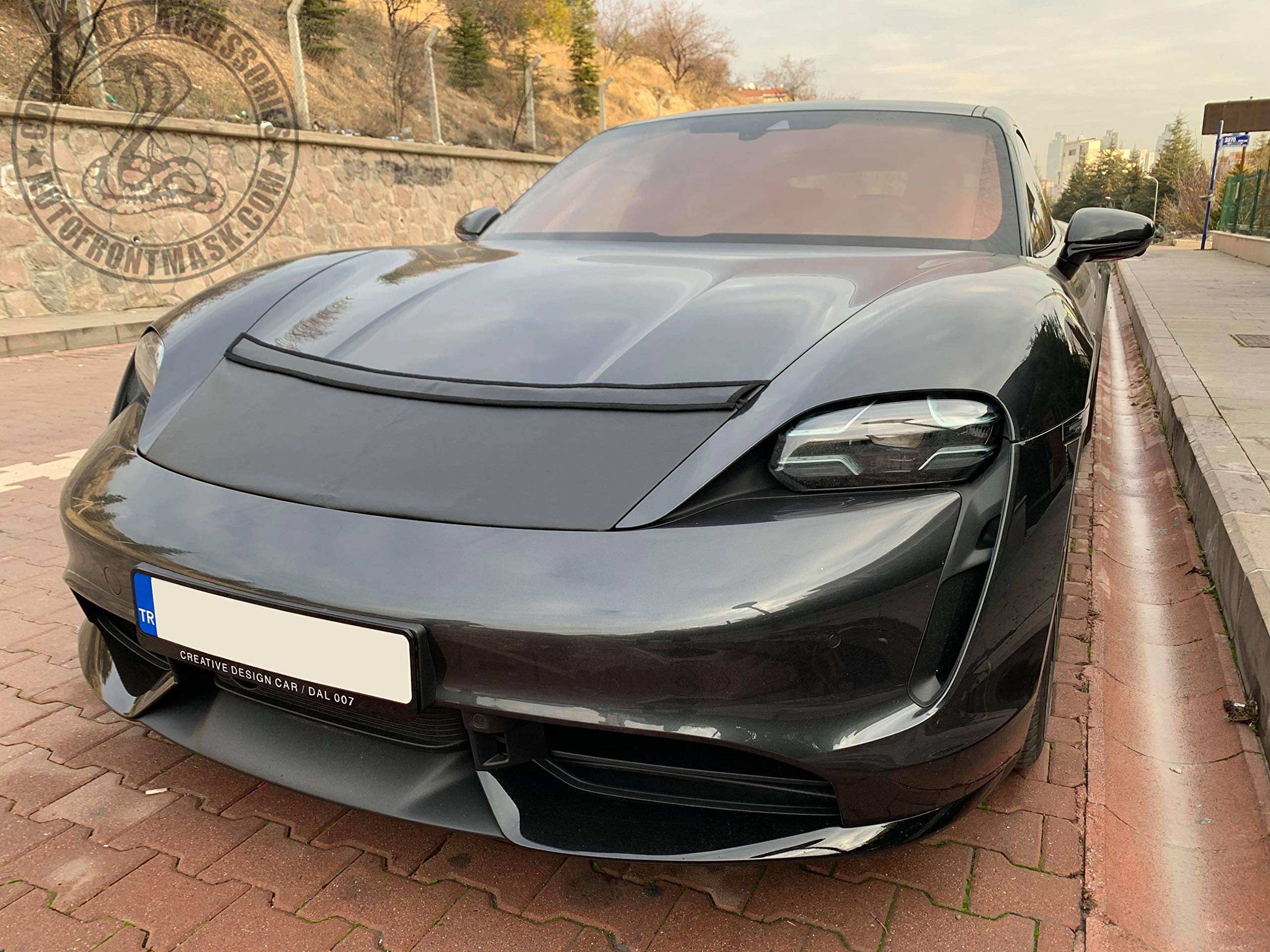 Porsche Taycan 2020-2021 Car Hood Bra - Premium Bonnet Protector Cover for Sports Cars - Perfect for Road Trips & Car Shows