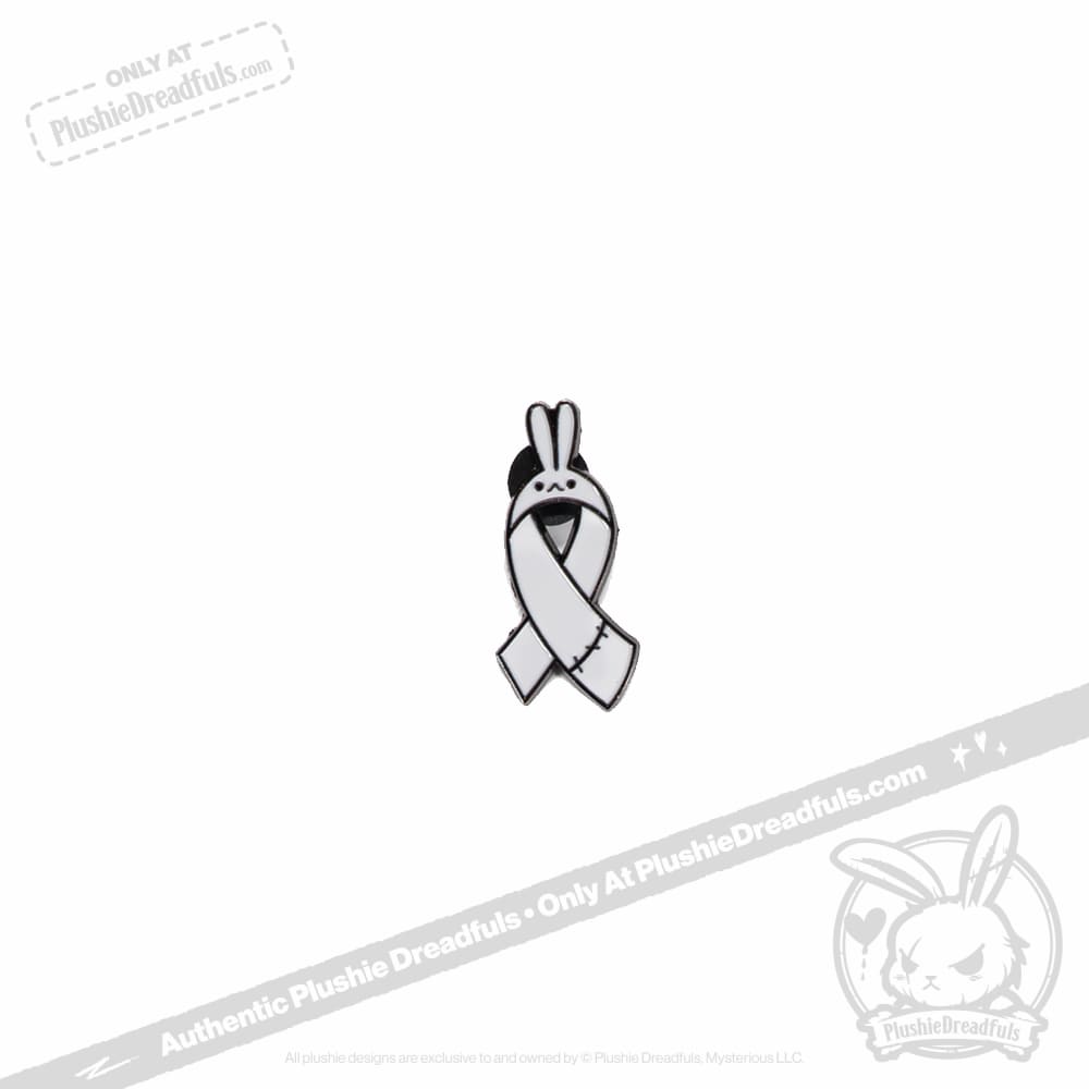 Plushie Dreadfuls Bunny Awareness Ribbon Enamel Pin - Cute Collectible Badge for Mental Health Support, Backpacks & Jackets