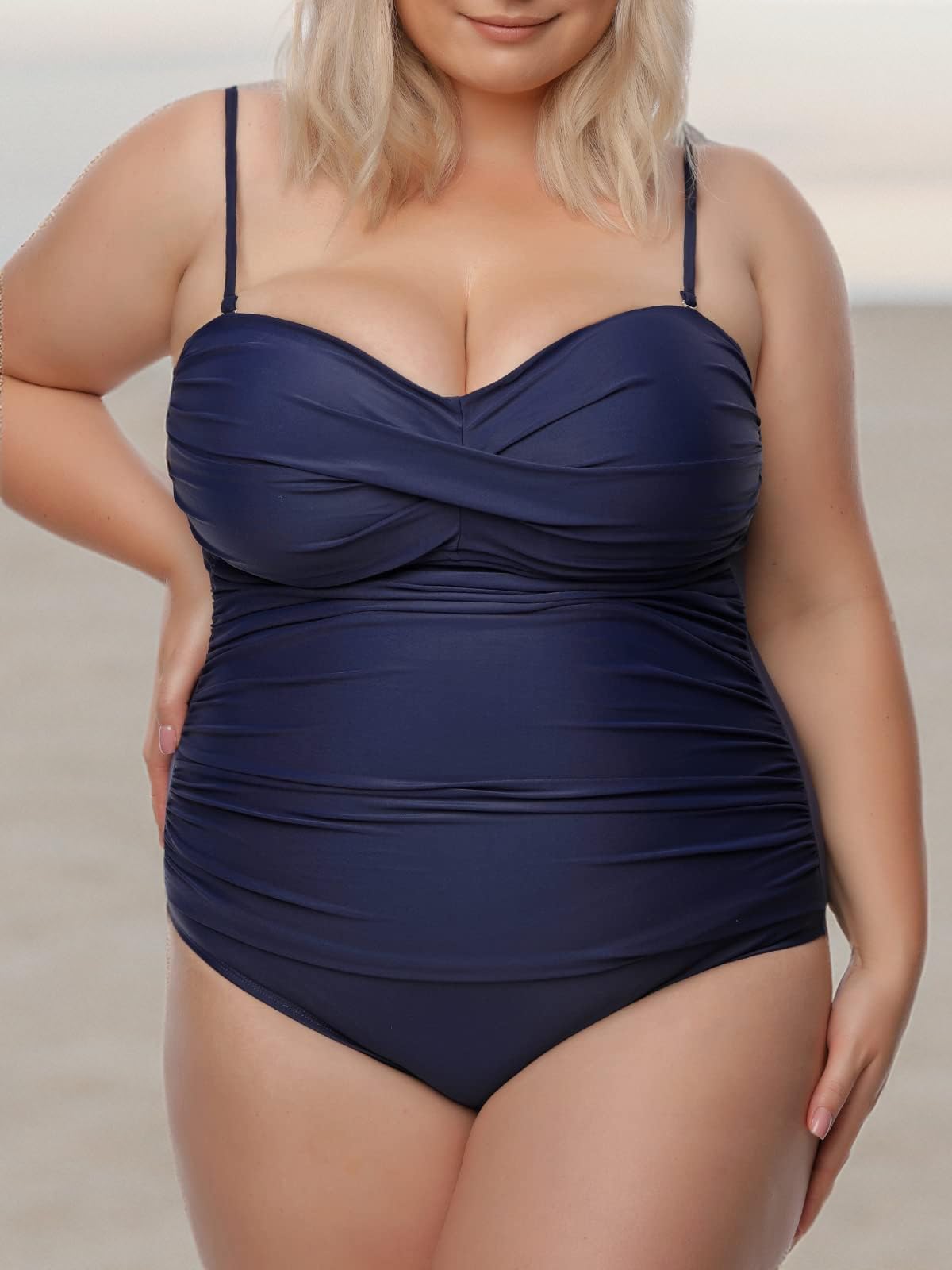 RELLECIGA Women's Strapless One Piece Swimsuit - Sexy Push Up Bathing Suit for Beach, Pool & Vacation - Tummy Control Swimwear with Adjustable Side Ties