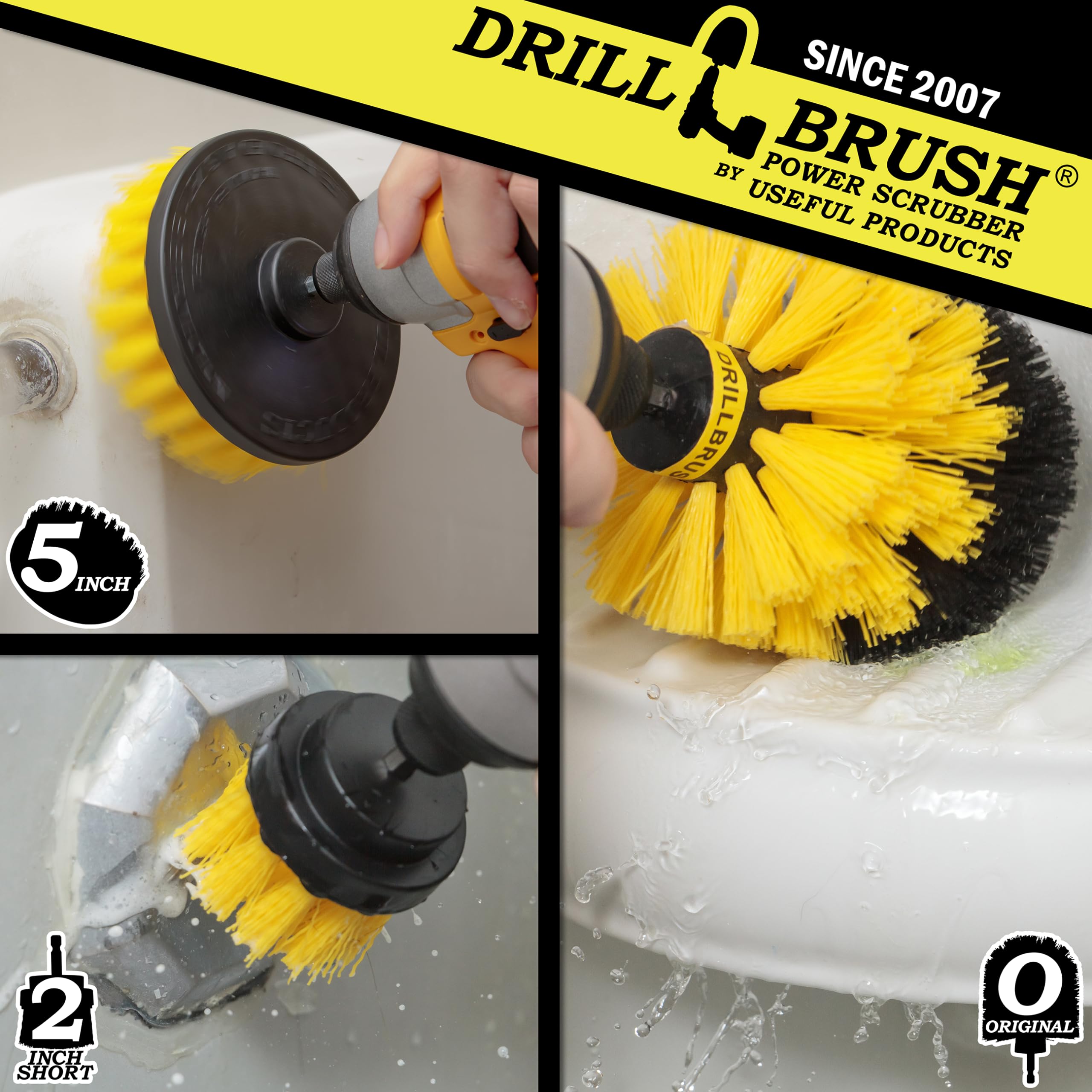 Powerful Bathroom Cleaner Set - Drill Brush, Grout Cleaner & Scrub Brush for Tile, Bathtub & Shower - Complete Cleaning Supplies Kit for Sink, Shower Mat & Carpet - Ideal for Deep Cleaning Bathrooms, Kitchens & High-Traffic Areas