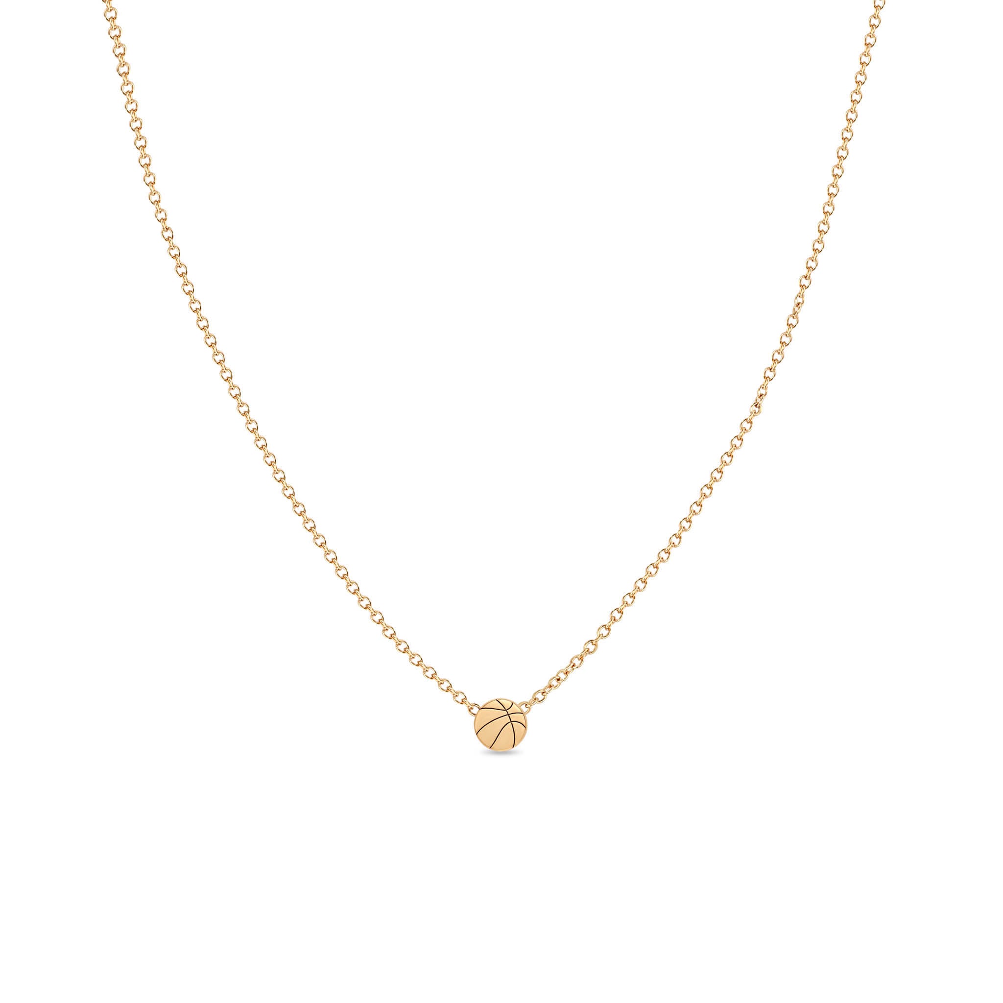 14K Gold Tiny Basketball Necklace - Dainty Sports Jewelry for Women - Perfect Gift for Basketball Lovers & Game Day Accessories