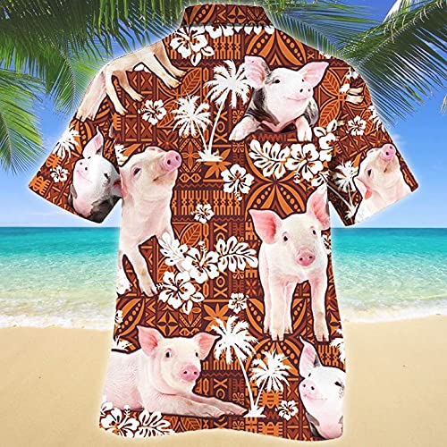 Men's Hawaiian Shirts | Tropical Beach Print Short Sleeve Button Down Shirt | Casual Relaxed Fit Unisex Aloha Shirt | Perfect for Summer Vacations, Luau Parties & Beach Weddings