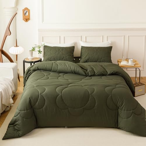 Army Green Daisy Puff