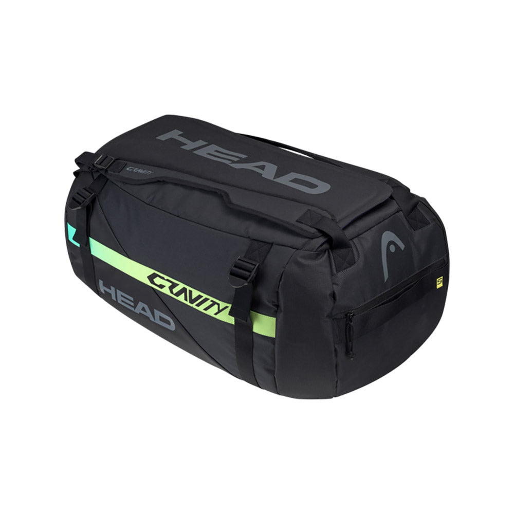 Head PET Gravity Duffel 12 Pack Racquet Bag (Black) - Premium Tennis & Badminton Equipment Storage for Sports Enthusiasts | Perfect for Court, Gym & Travel Use