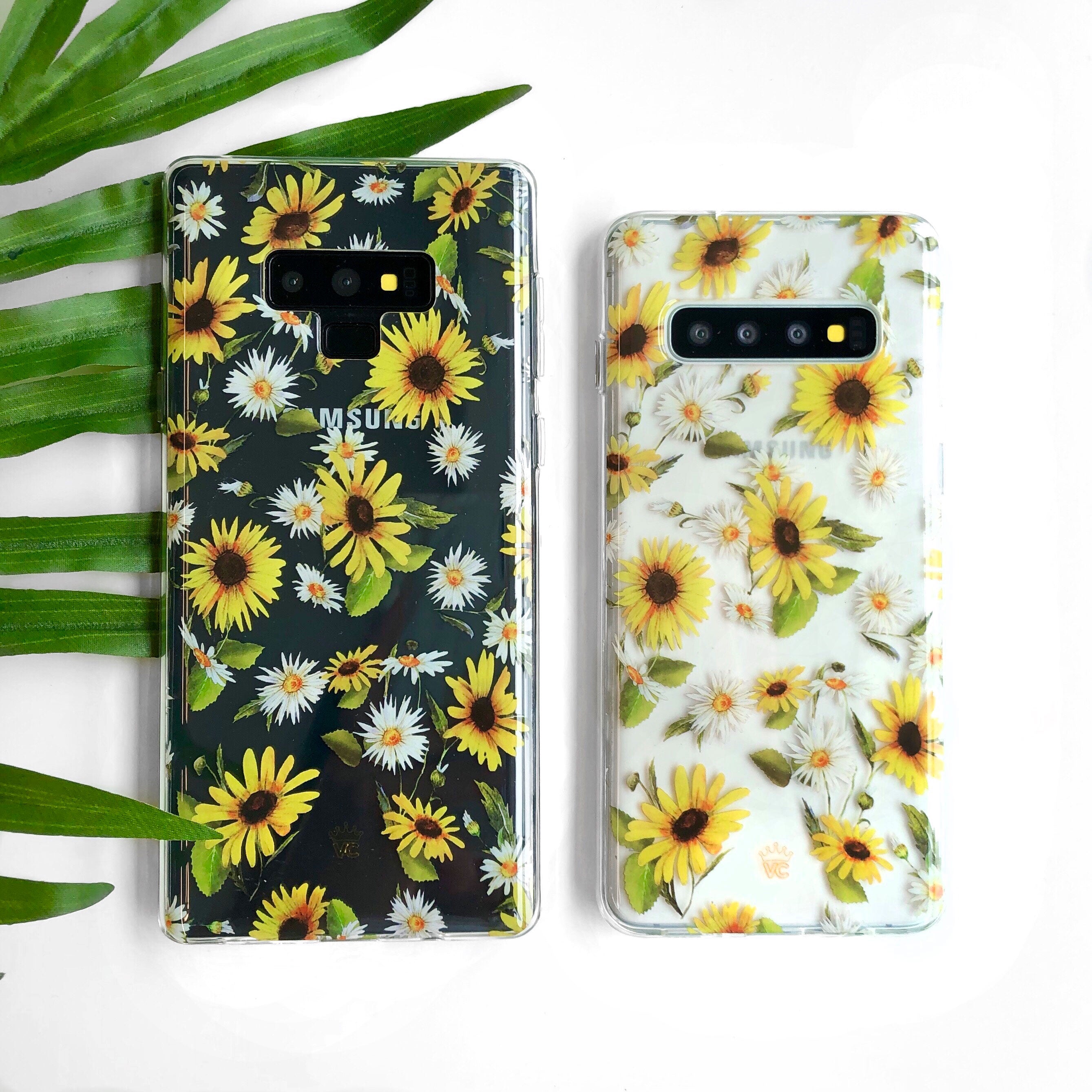 Sunflower Daisy Clear Samsung Galaxy Phone Case - Protective Cover for Samsung Galaxy S21/S20/S10/Note 20 - Cute Floral Design for Women & Girls - Perfect for Everyday Use, Work & Travel