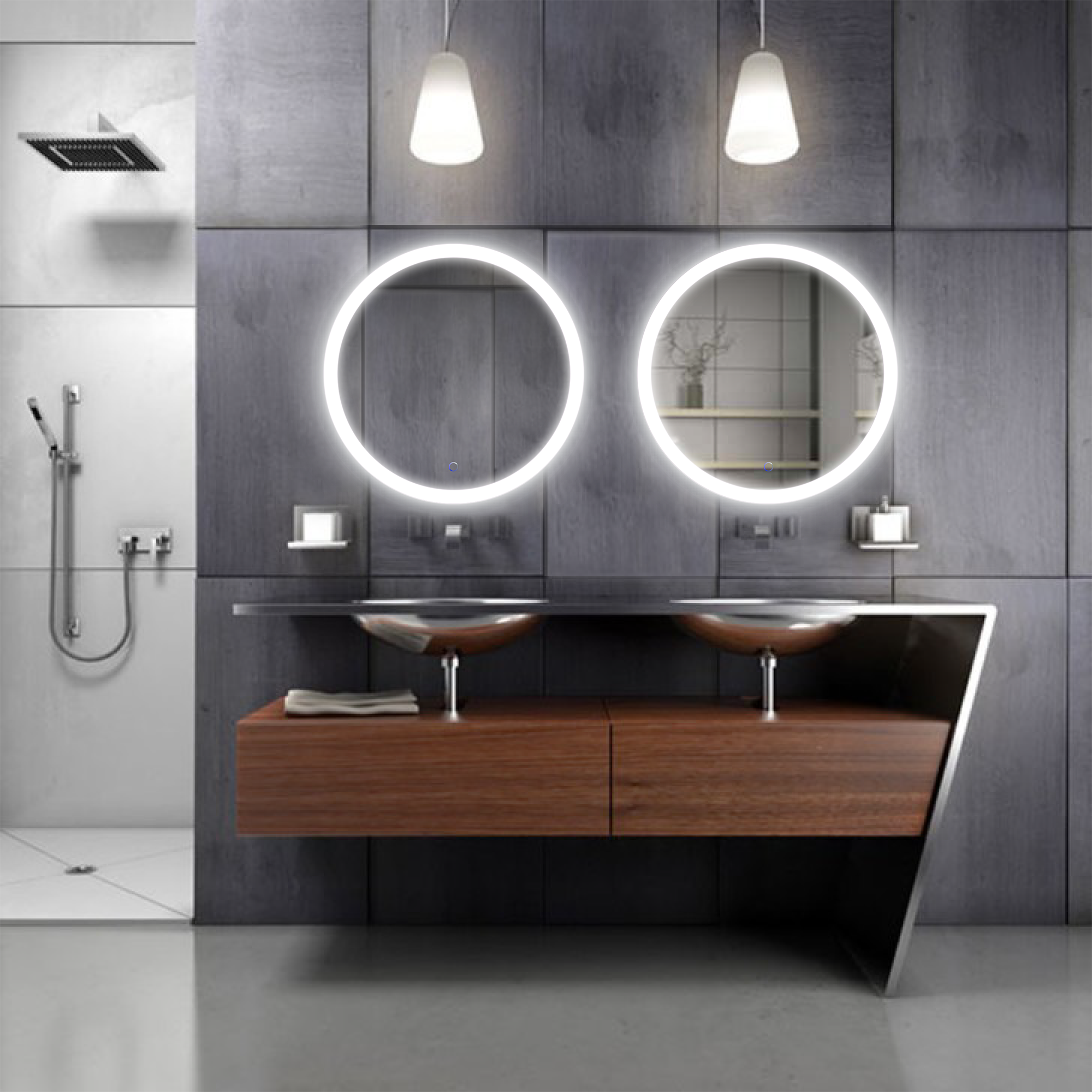 Krugg SOL 30 Inch LED Bathroom Mirror with Dimmable Lights - Perfect for Vanity, Makeup, and Modern Bathroom Decor