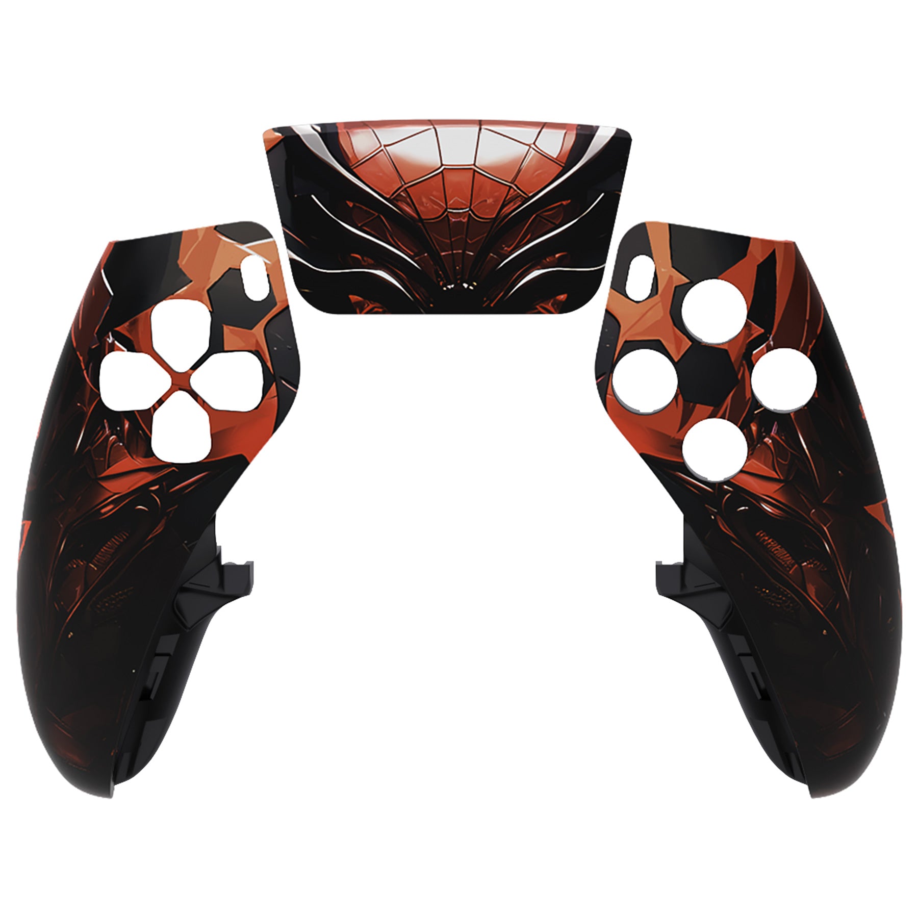 eXtremeRate Spider Armor Left & Right Front Housing Shell with Touchpad for PS5 Edge Controller - DIY Replacement Faceplate & Custom Touch Pad Cover (Model: MLREGT009) | Perfect for Gaming, Customization & Controller Protection