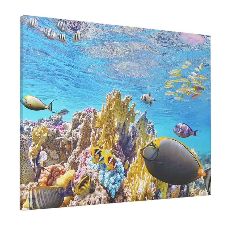 Vibrant Coral Reef & Tropical Fish Wall Art - Stretched Canvas Print of Underwater World for Home & Office Decor (20x24 Inch) | Perfect for Living Room, Bedroom, Bathroom & Office Spaces