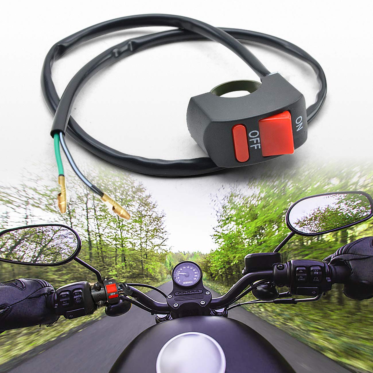 Motorcycle Handlebar Switch Push Button On/Off Tuning Part for U5 U7 U2 LED Lights - Compatible with 7/8