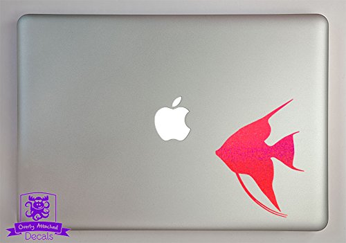 Pink Glitter Tropical Angelfish Vinyl Decal for 15 Inch Laptop - Waterproof Sticker for MacBook, Notebook, PC - Perfect for School, Office & Travel Accessories